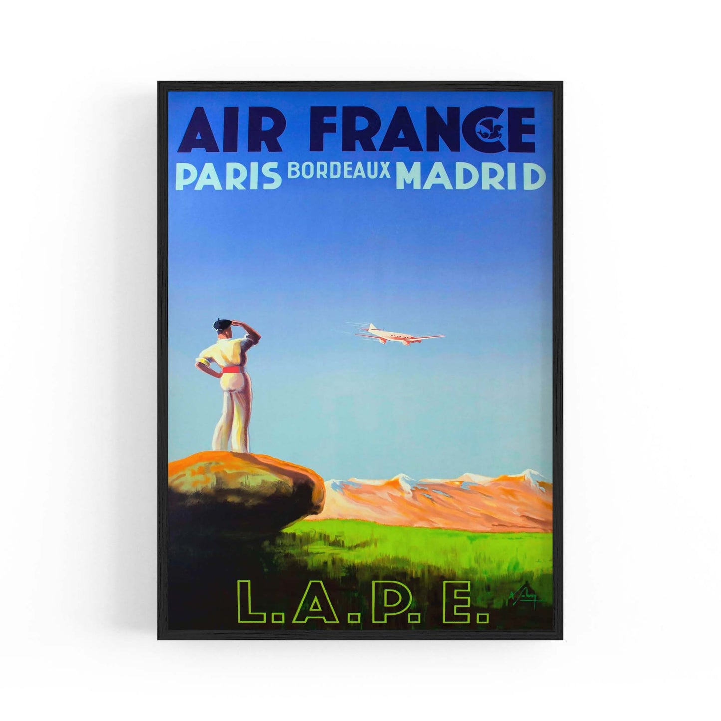 Paris, Bordeaux & Madrid by Air France Vintage Travel Advert Wall Art - The Affordable Art Company