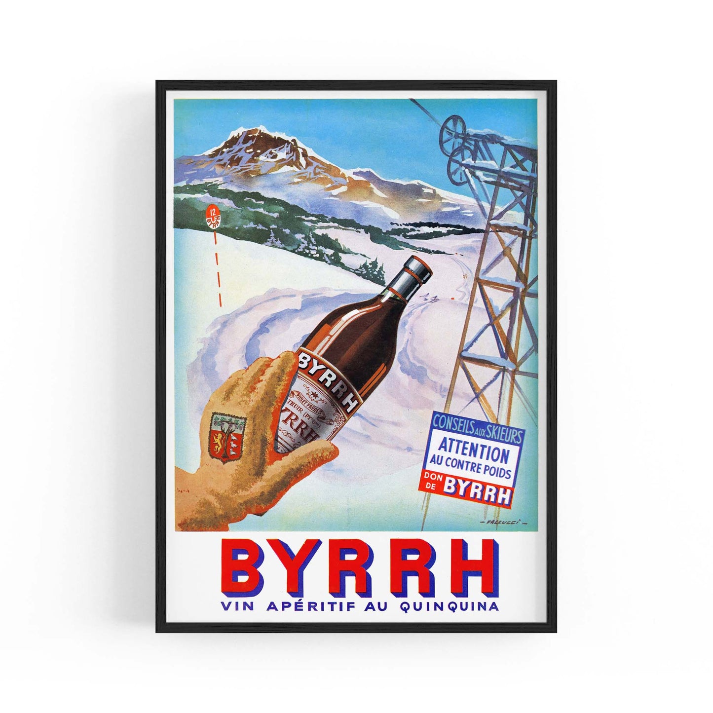 Winter Byrrh Vintage Drinks Advert Wall Art - The Affordable Art Company