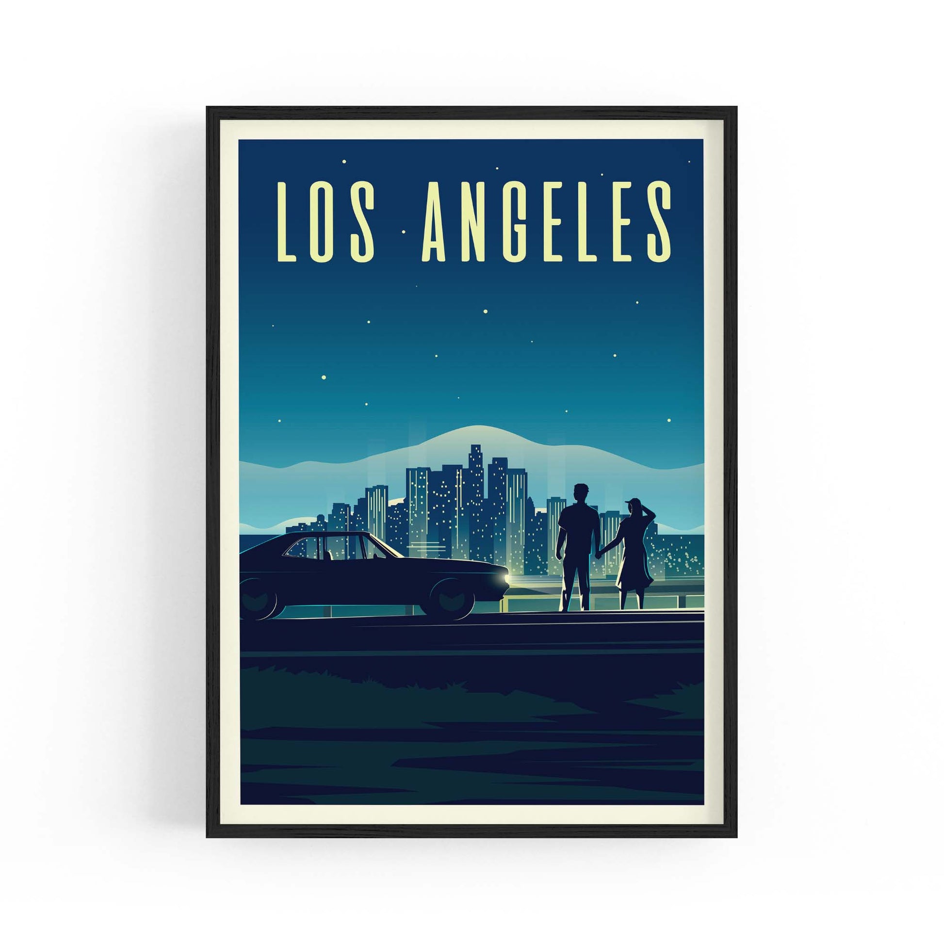 Retro Los Angeles California Travel Vintage Wall Art - The Affordable Art Company