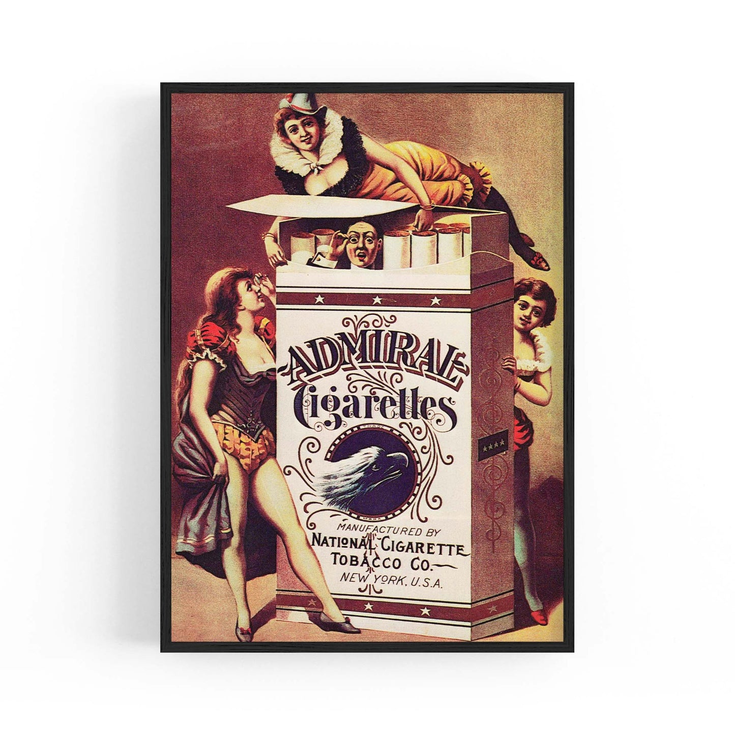Admiral Cigarette Vintage Man Cave Advert Wall Art - The Affordable Art Company