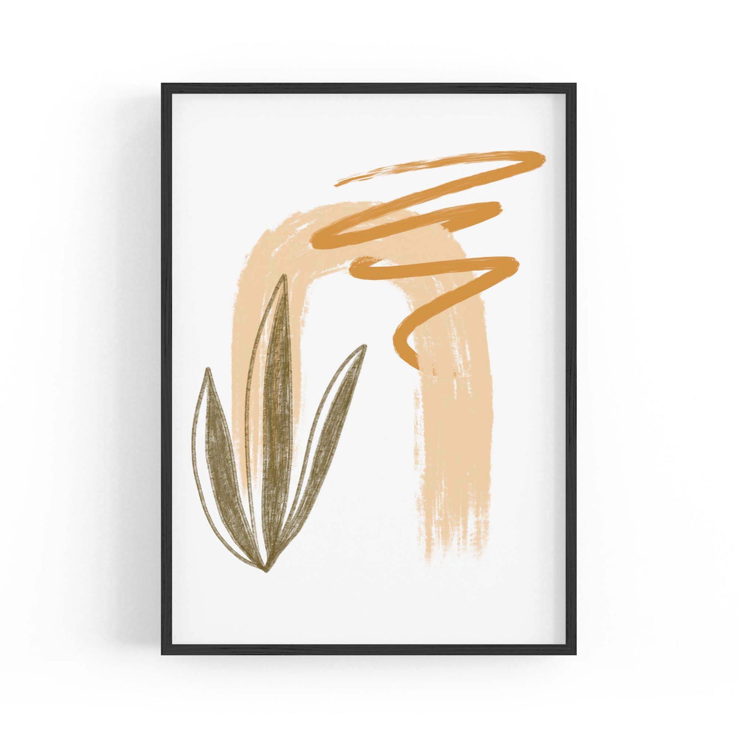 Plant Abstract Minimal Retro Drawing Wall Art #2 - The Affordable Art Company