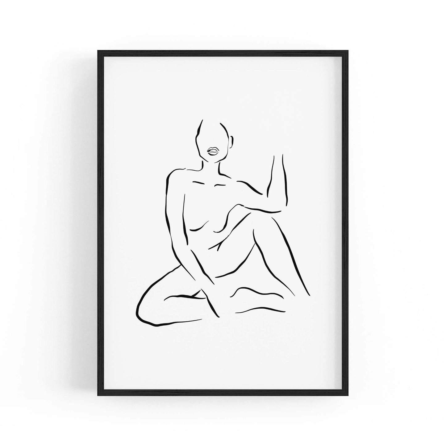 Nude Female Body Minimal Line Drawing Wall Art #2 - The Affordable Art Company