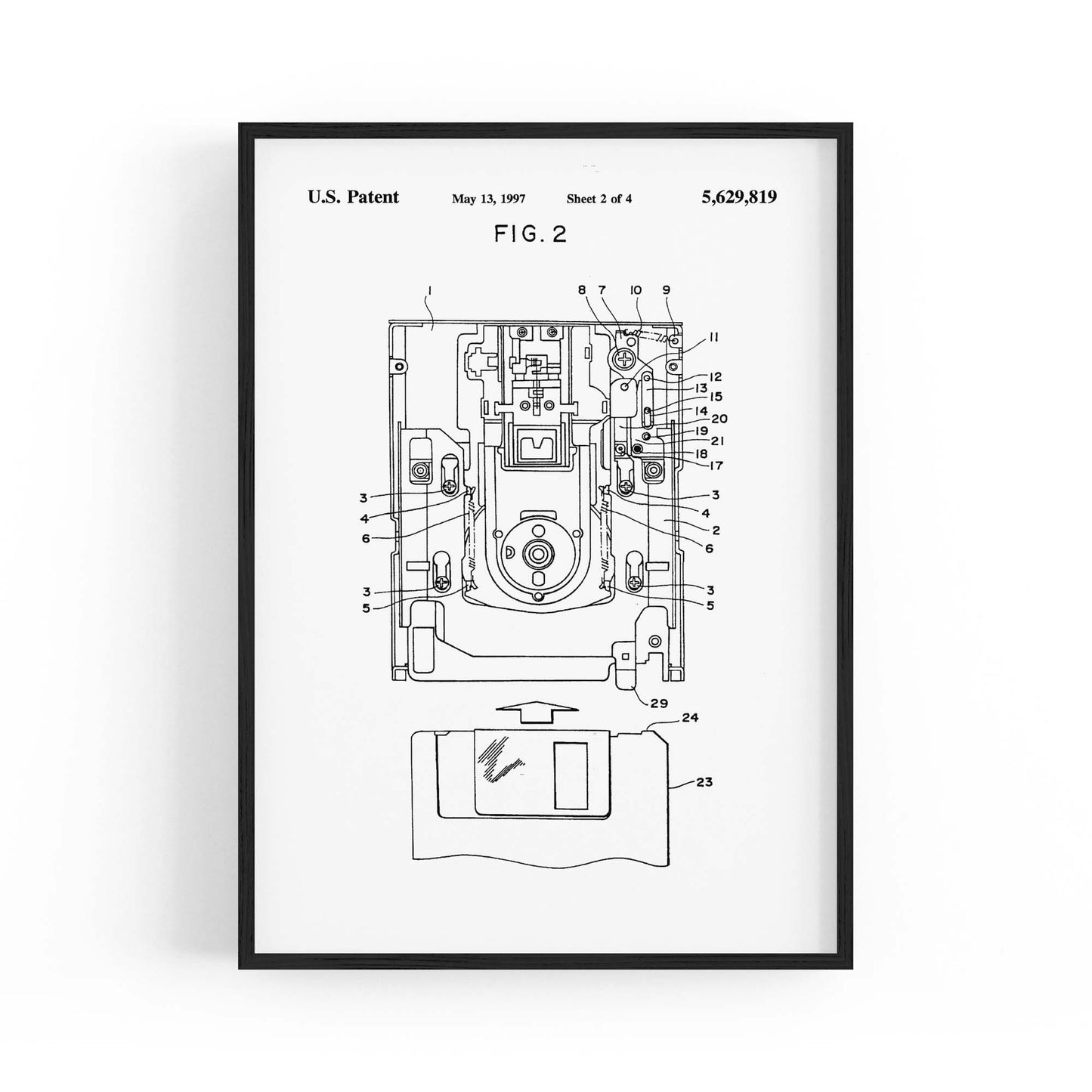 Vintage Floppy Disk Patent Wall Art #2 - The Affordable Art Company