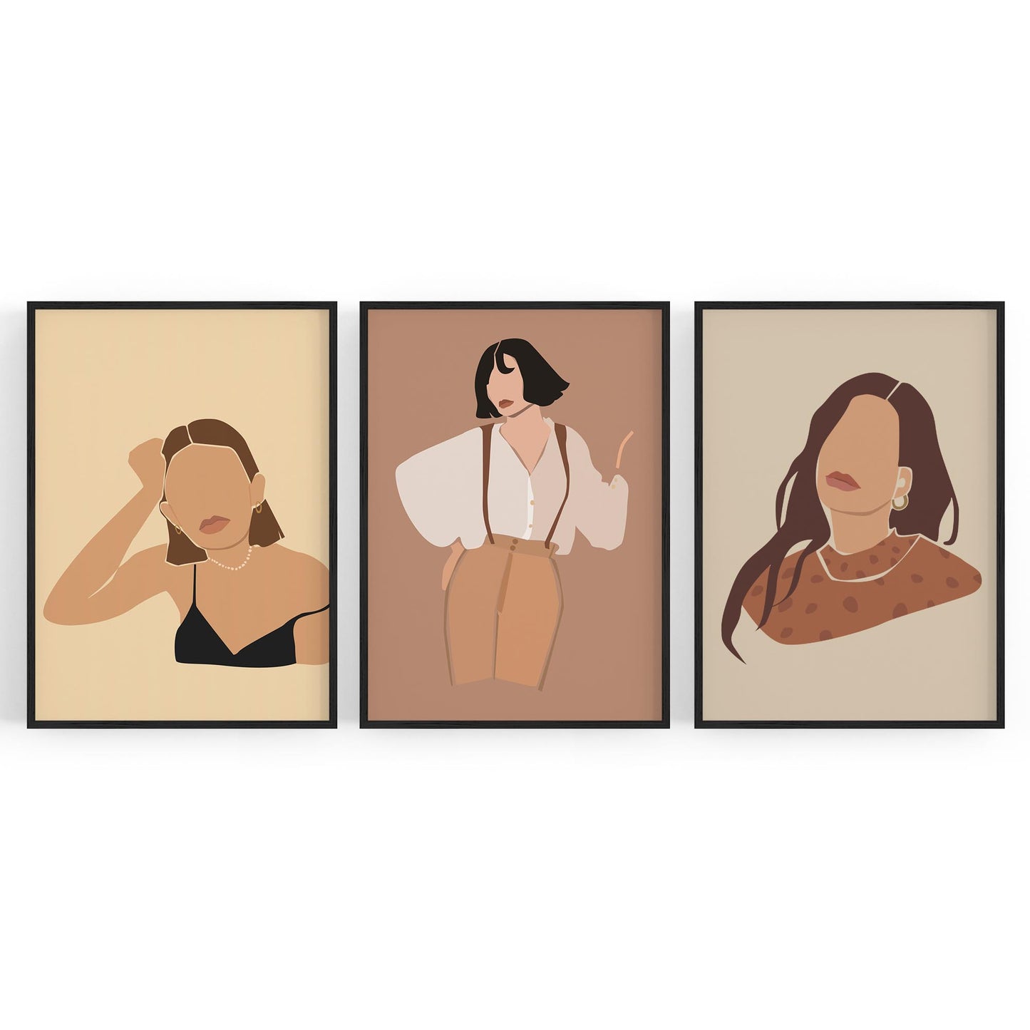 Set of Retro Fashion Minimal Bedroom Wall Art - The Affordable Art Company