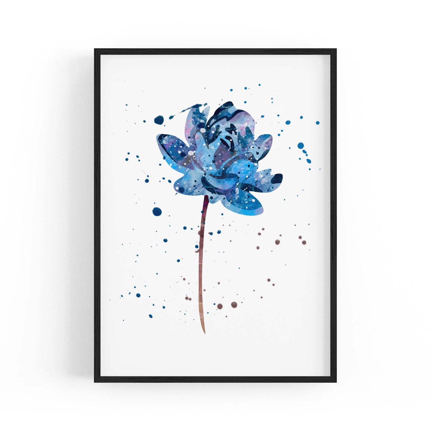 Scandi Blue Flower Design Minimal Kitchen Wall Art #3 - The Affordable Art Company