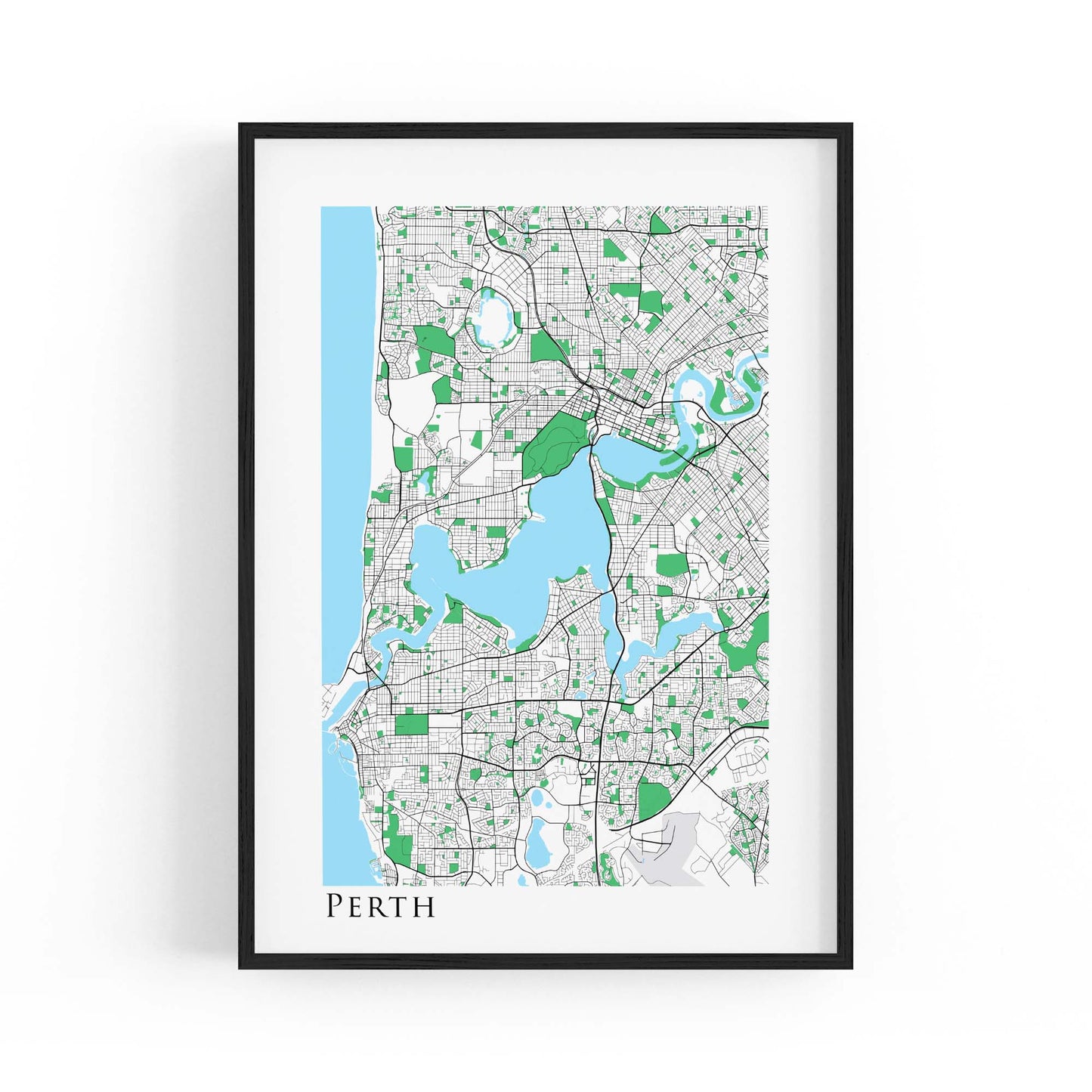 Minimal Perth Map Western Australia Wall Art - The Affordable Art Company