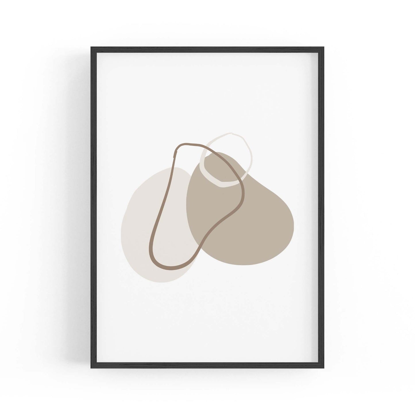 Minimal Black & White Shapes Abstract Wall Art #2 - The Affordable Art Company