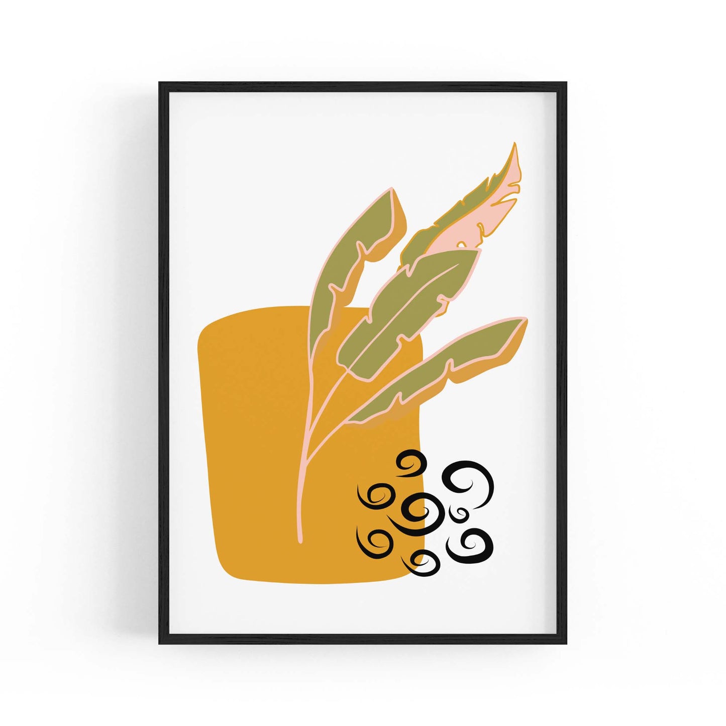 Abstract House Plant Minimal Living Room Wall Art #2 - The Affordable Art Company