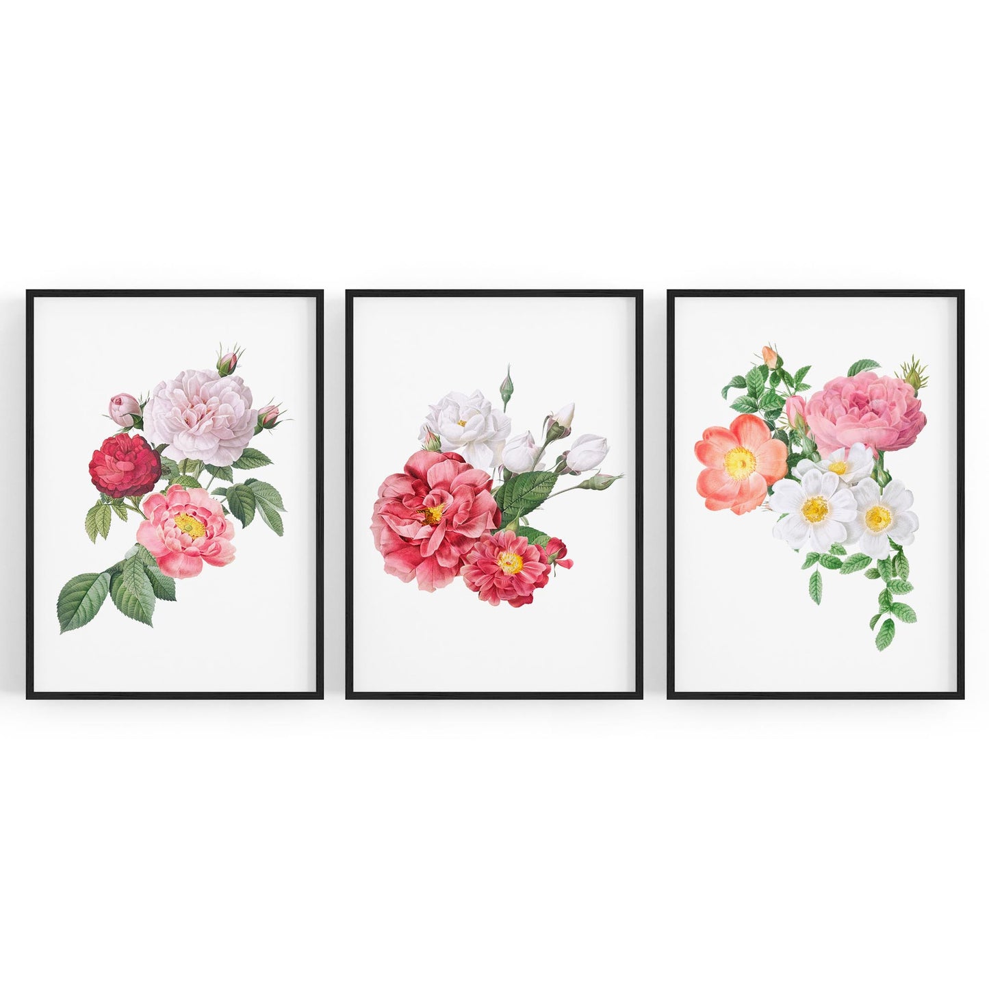 Set of Floral Botanical Flower Kitchen Wall Art - The Affordable Art Company