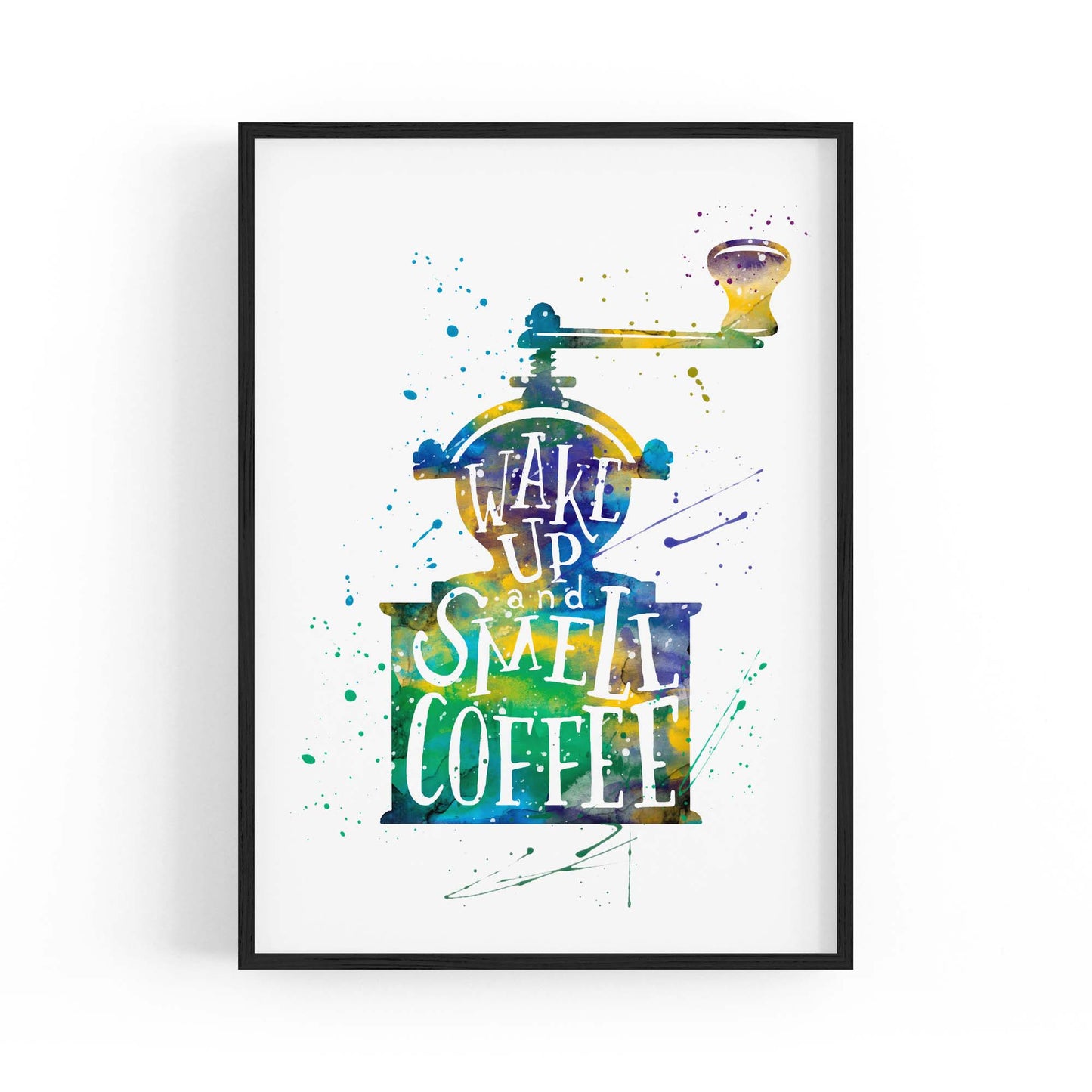 "Wake Up" Cafe Coffee Kitchen Morning Wall Art - The Affordable Art Company
