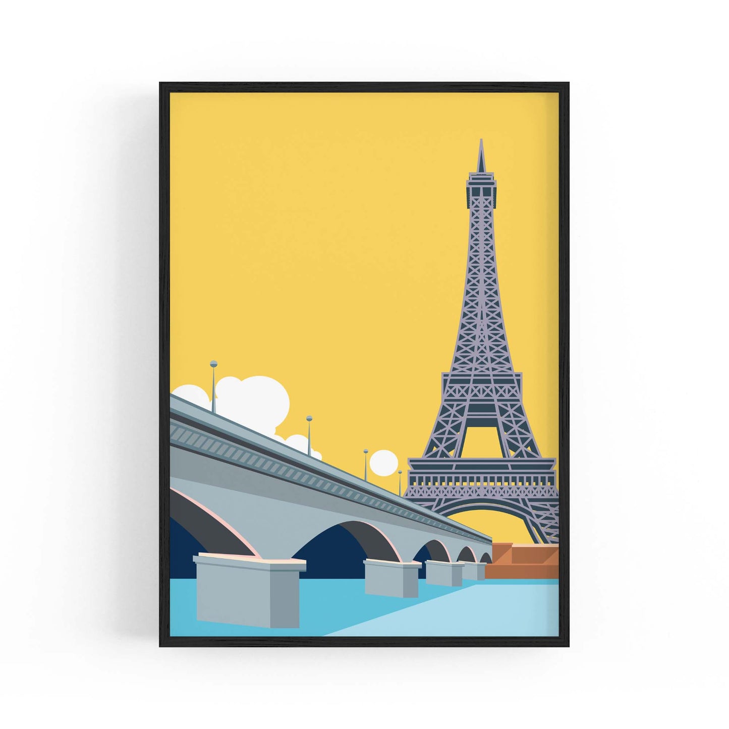 Retro Eiffel Tower Paris Travel Vintage Wall Art - The Affordable Art Company