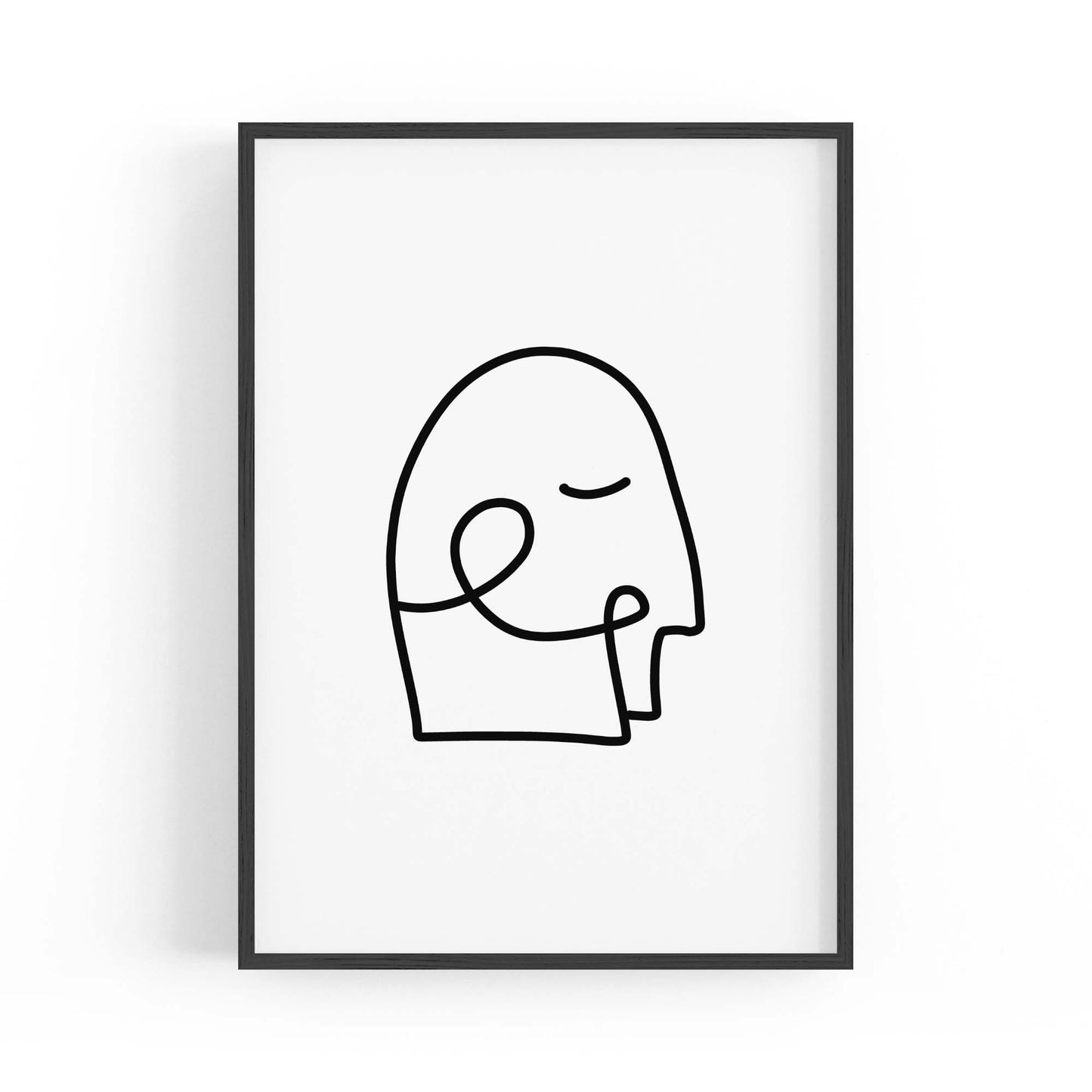 Minimal Abstract Line Face Modern Wall Art #7 - The Affordable Art Company