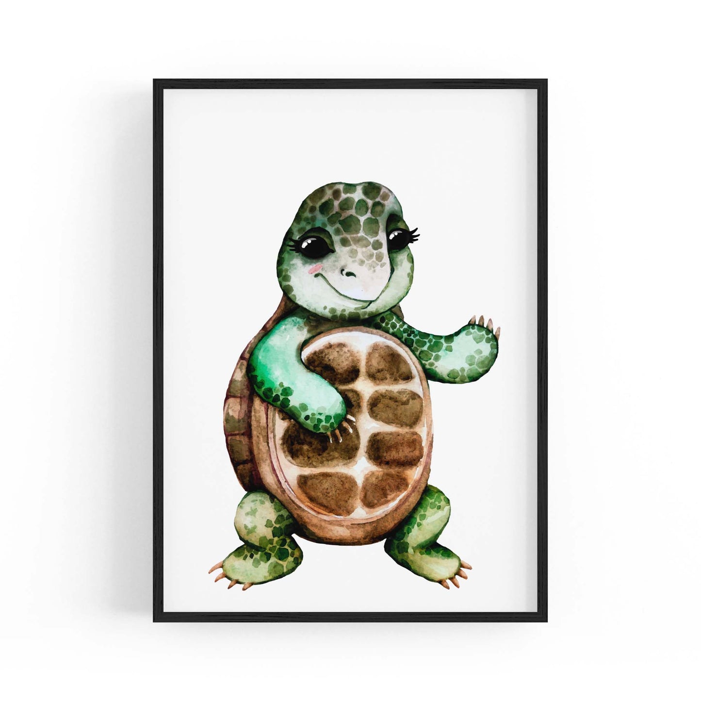 Cartoon Tortoise Cute Nursery Baby Animal Art #1 - The Affordable Art Company
