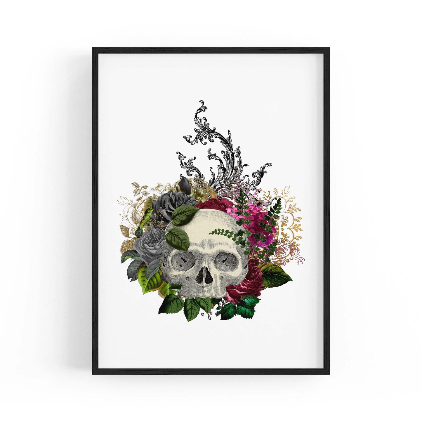 Gothic Skull Fashion Girls Bedroom Artwork Wall Art - The Affordable Art Company