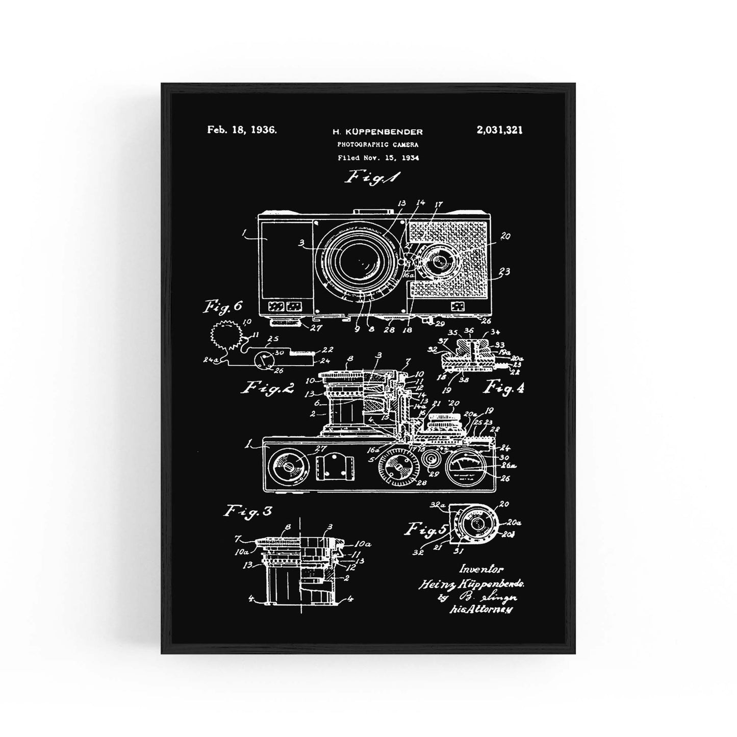 Vintage Camera Patent Photographer Wall Art #1 - The Affordable Art Company