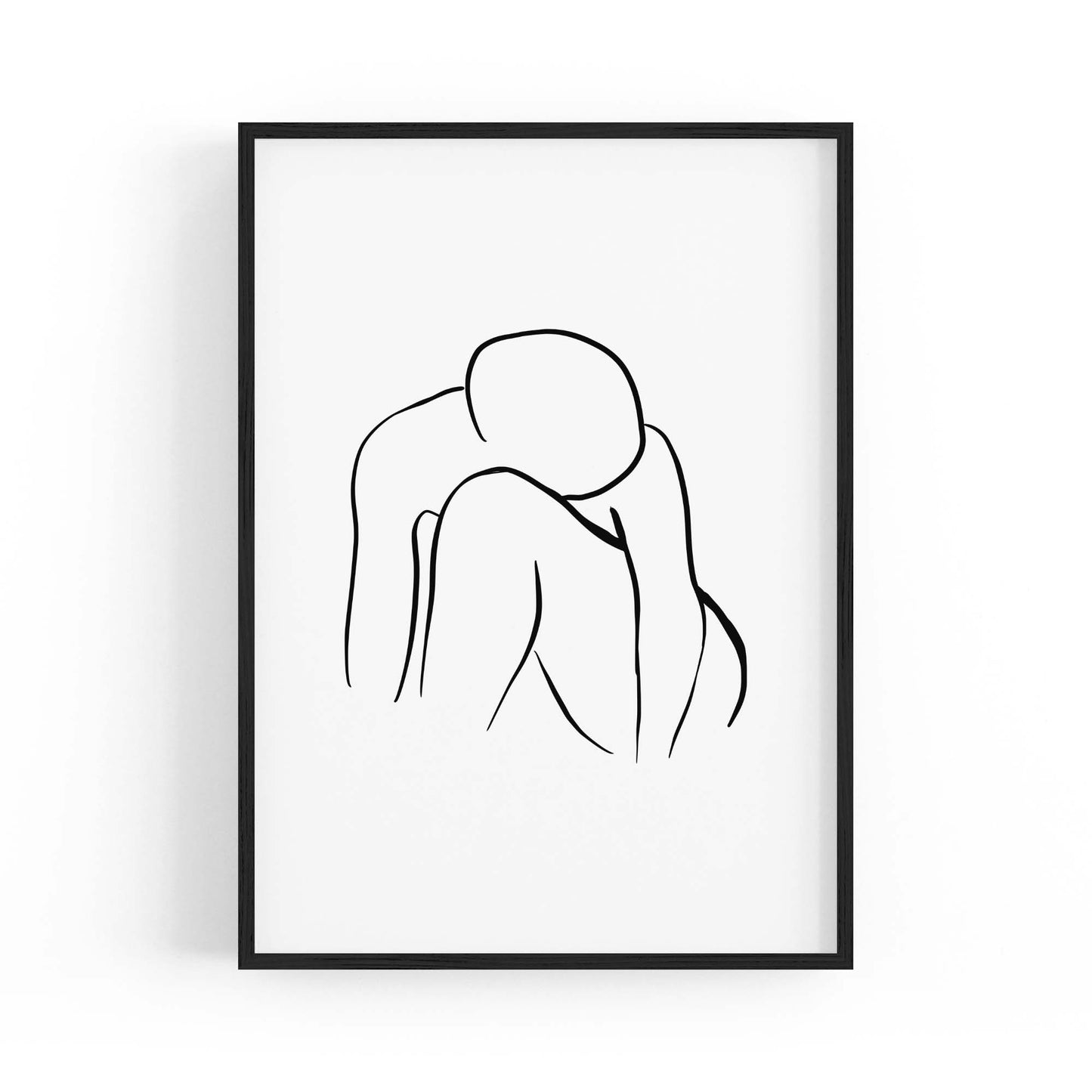 Resting Female Nude Line Drawing Wall Art - The Affordable Art Company