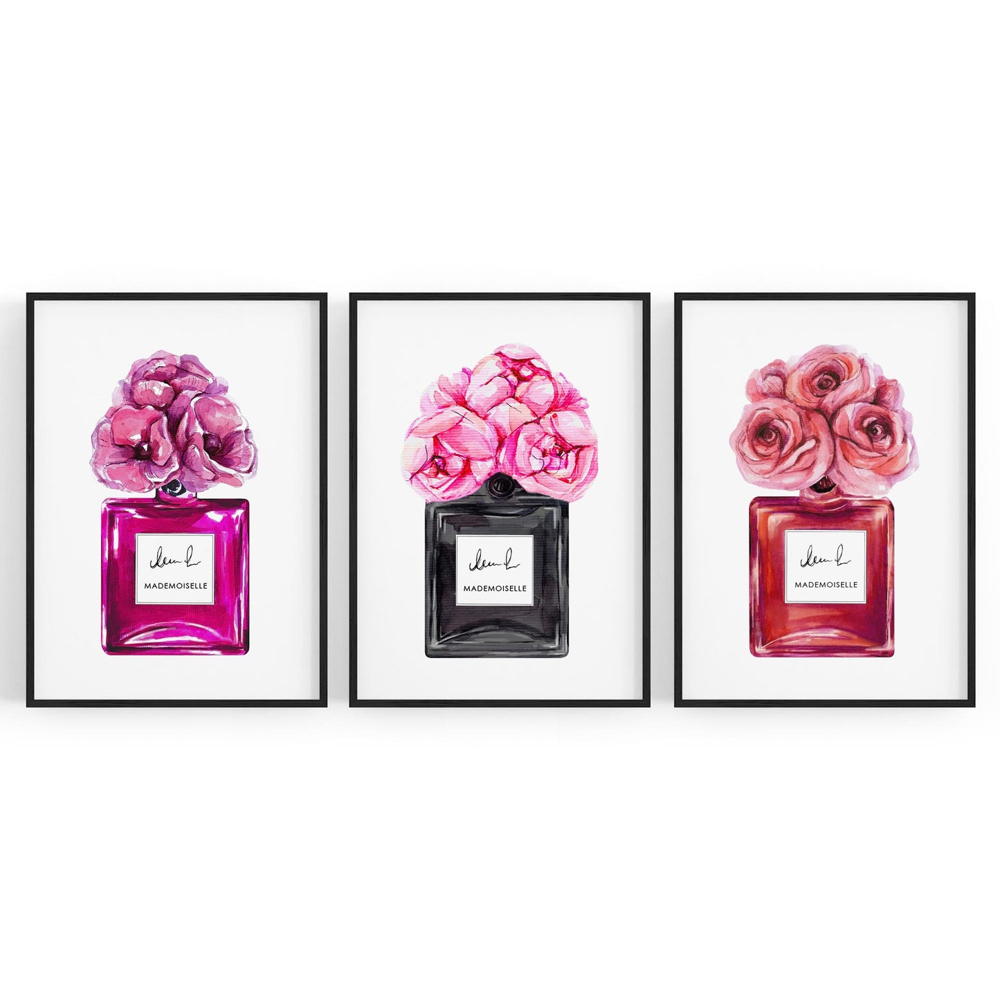 Set of Perfume Bottle Fashion Bedroom Wall Art #2 - The Affordable Art Company