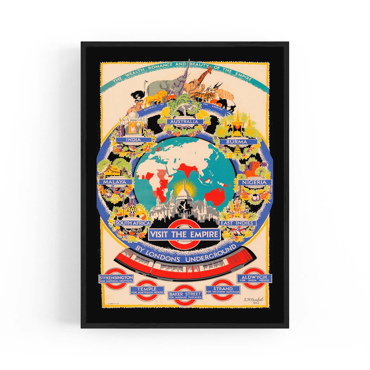 British Empire London Underground Vintage Wall Art - The Affordable Art Company