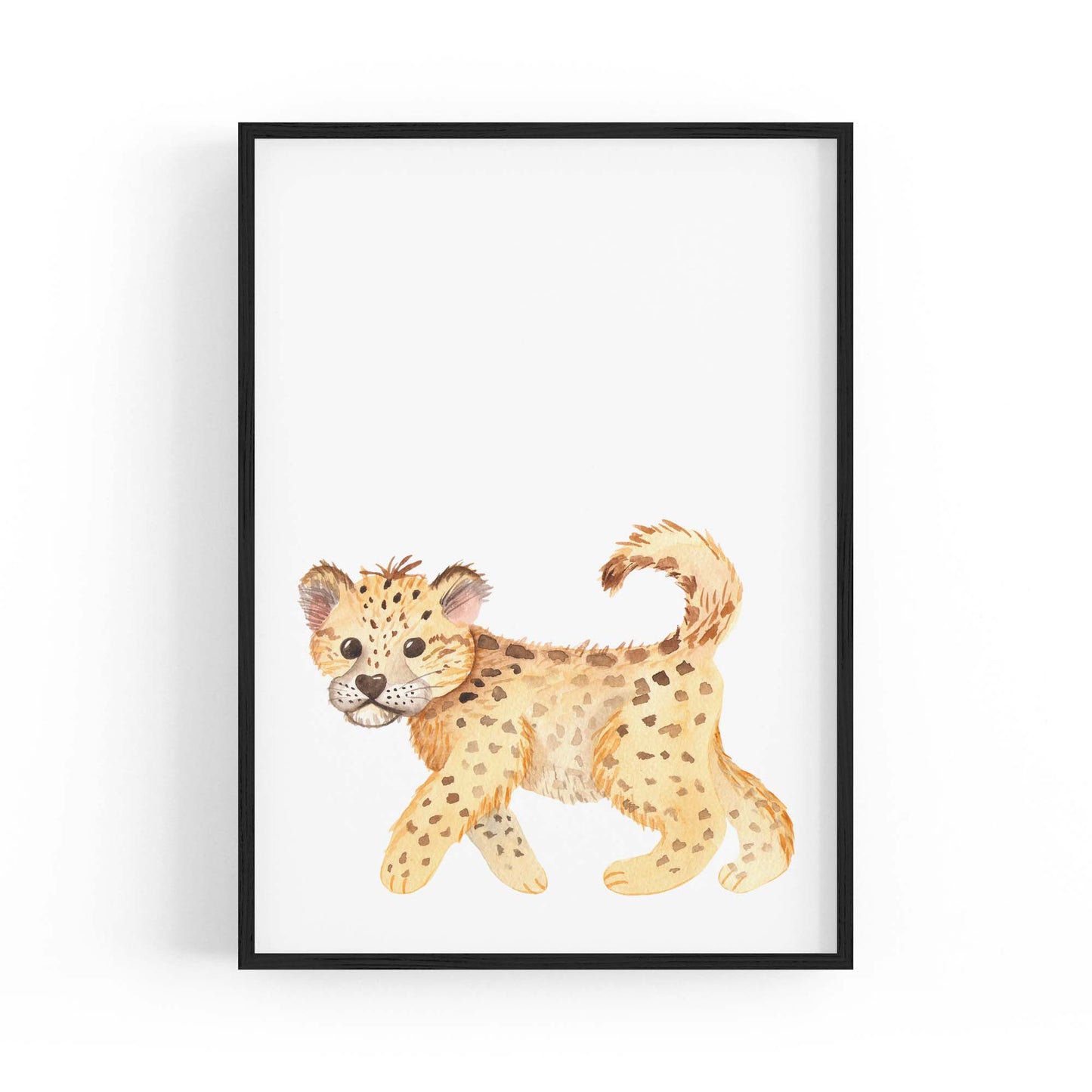 Cartoon Leopard Cute Nursery Baby Animal Art #1 - The Affordable Art Company