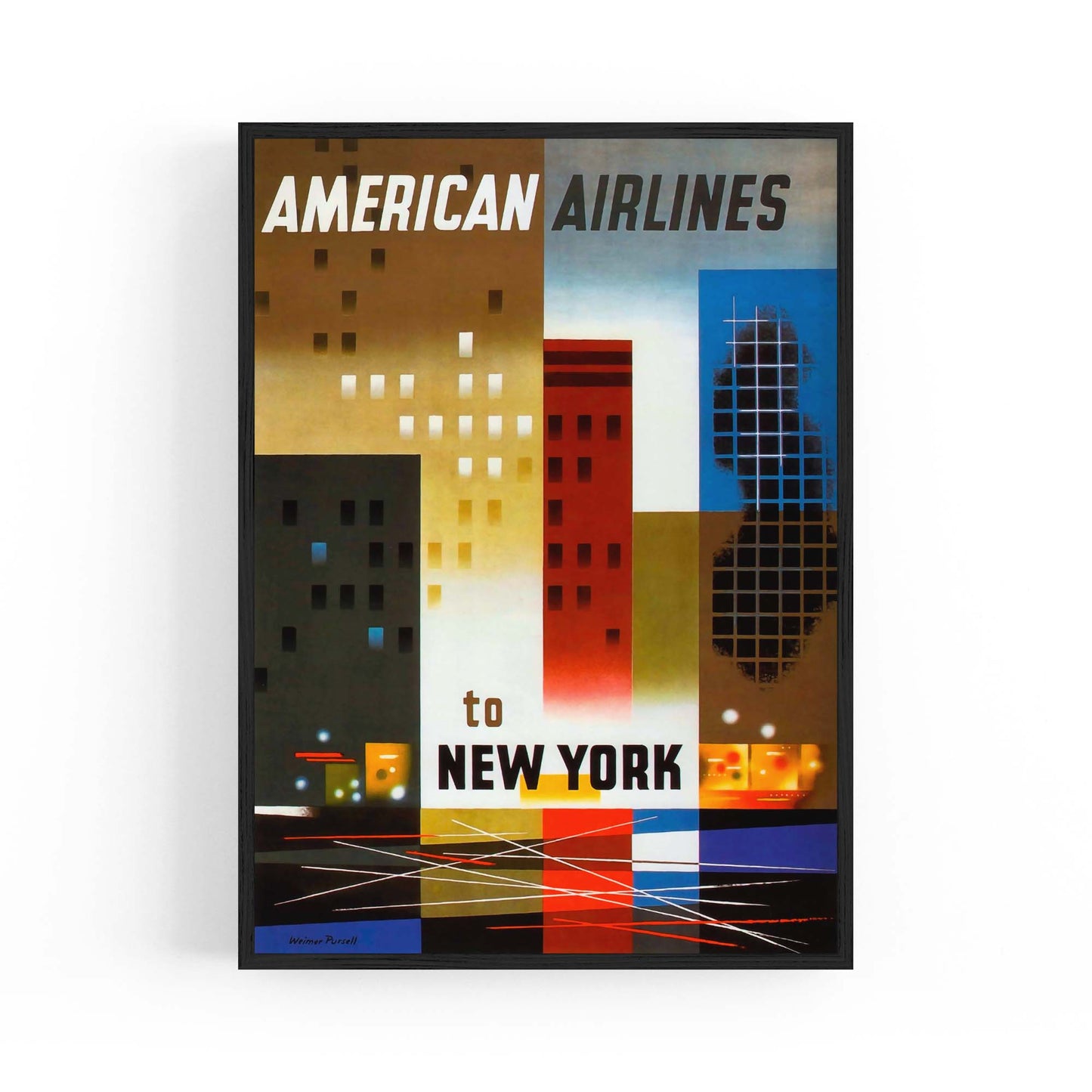 American Airlines to New York Vintage Wall Art - The Affordable Art Company