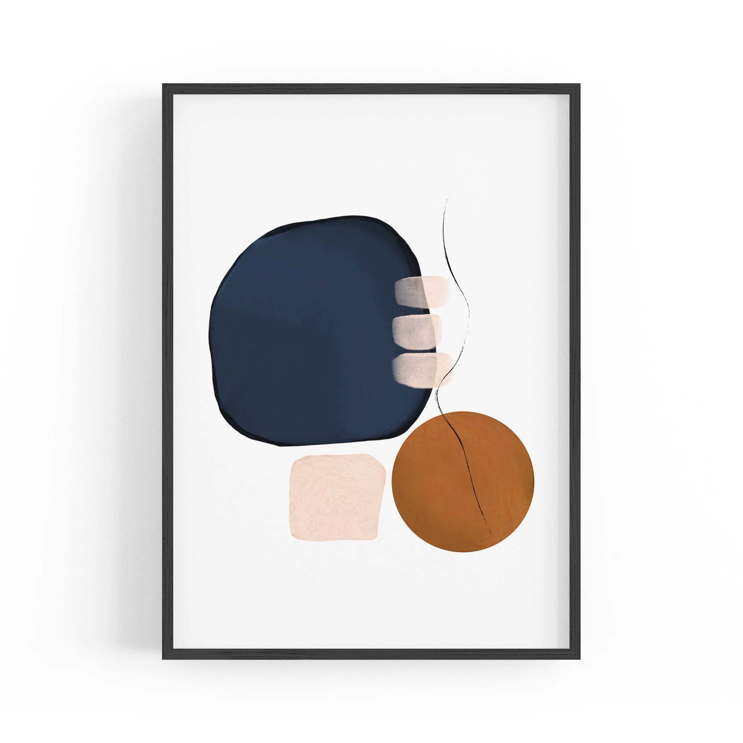 Blue Abstract Painting Minimal Modern Wall Art #16 - The Affordable Art Company