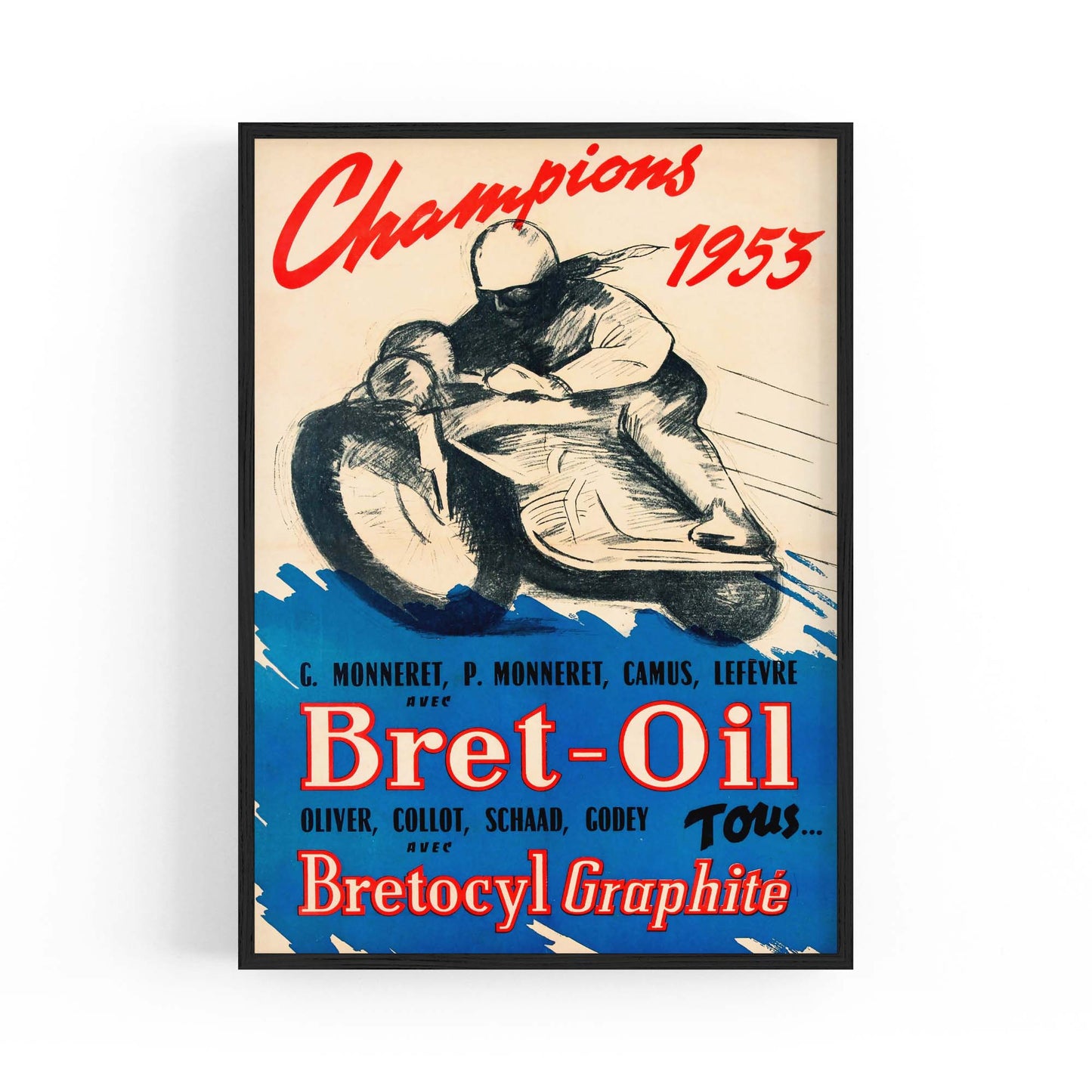 French Bret-Oil Vintage Advert Garage Wall Art - The Affordable Art Company