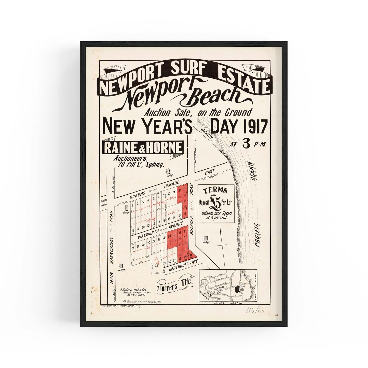 Newport New South Wales Vintage Surf Wall Art - The Affordable Art Company