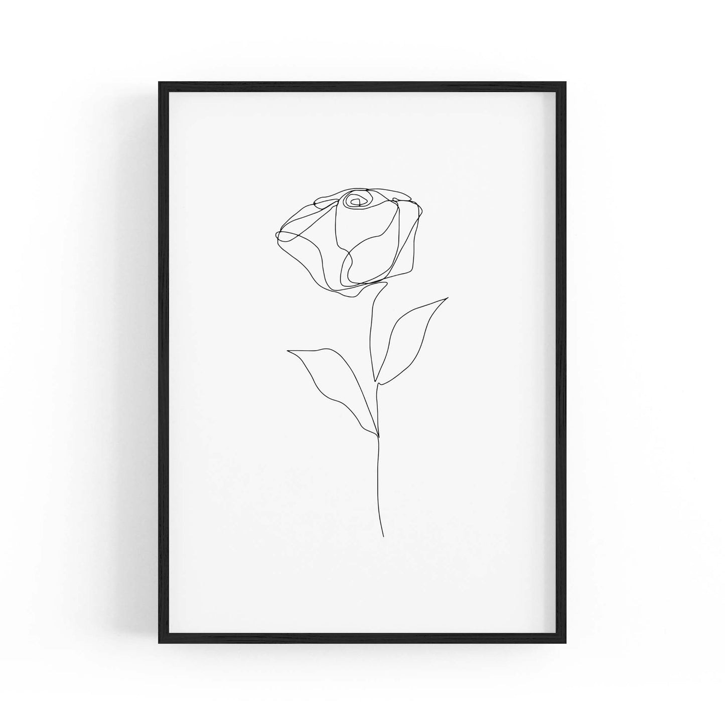 Minimal Rose Flower Line Drawing Abstract Wall Art #5 - The Affordable Art Company