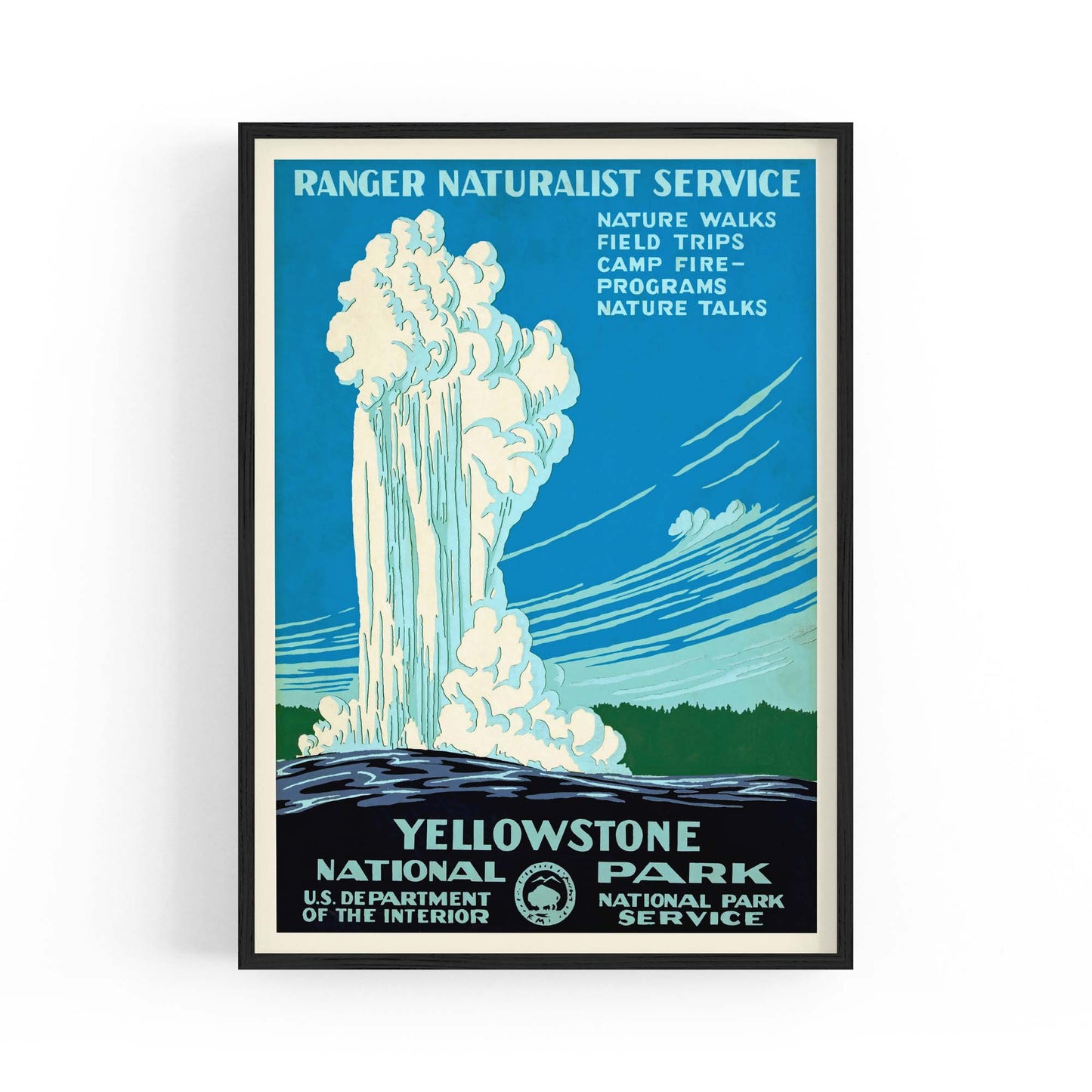 Yellowstone, USA Vintage Travel Advert Wall Art - The Affordable Art Company