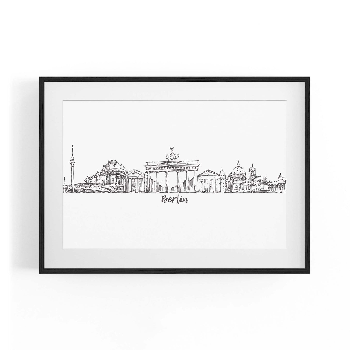 Berlin Germany Cirtscape Drawing Travel Wall Art - The Affordable Art Company