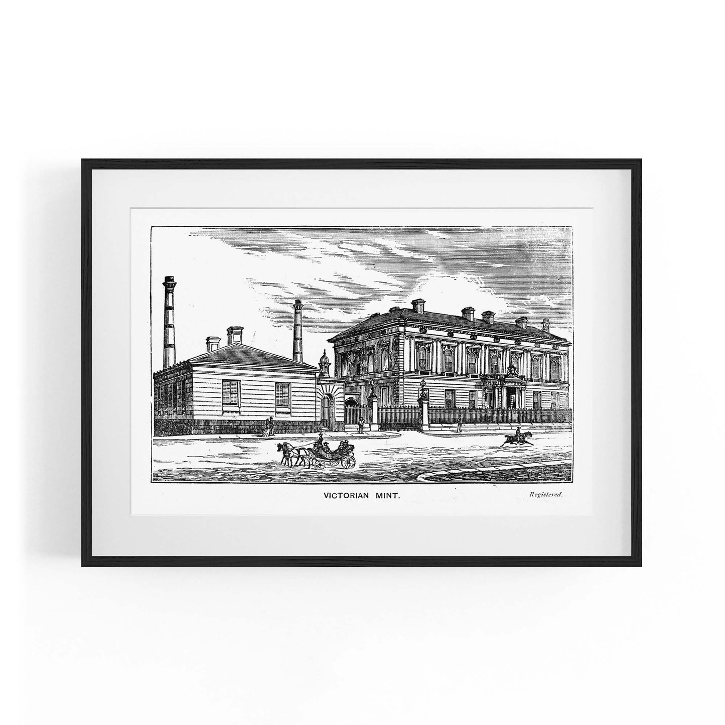 Victorian Mint, Melbourne Drawing Vintage Wall Art - The Affordable Art Company
