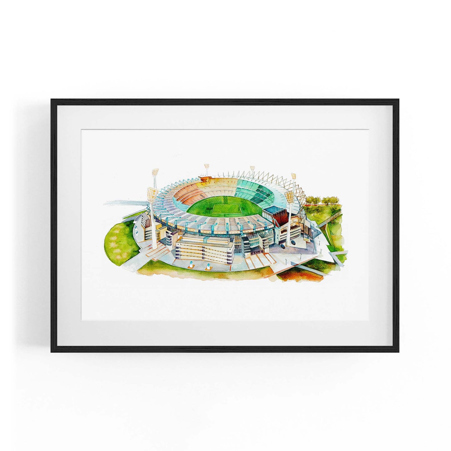 Melbourne Cricket Ground Watercolour MCG Wall Art - The Affordable Art Company