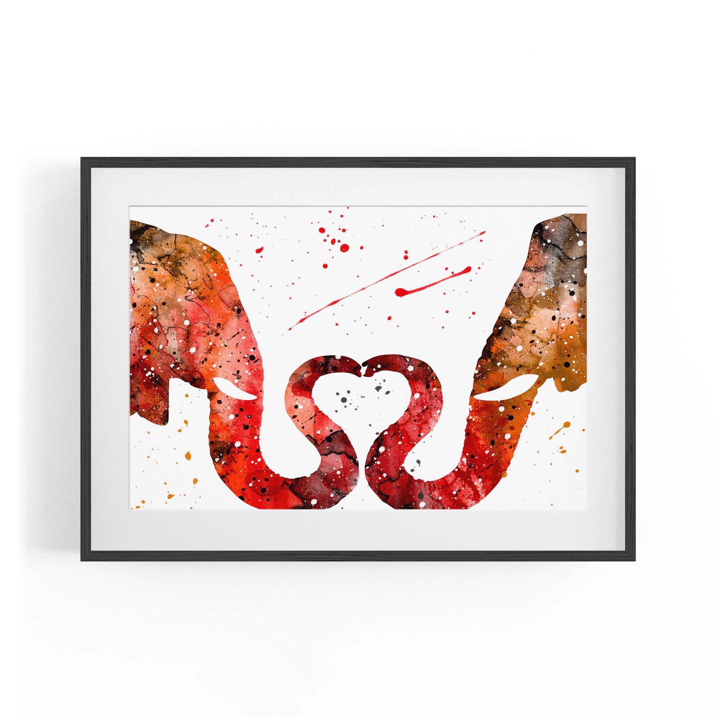 Couple Elephant Romantic Animal Wall Art #1 - The Affordable Art Company