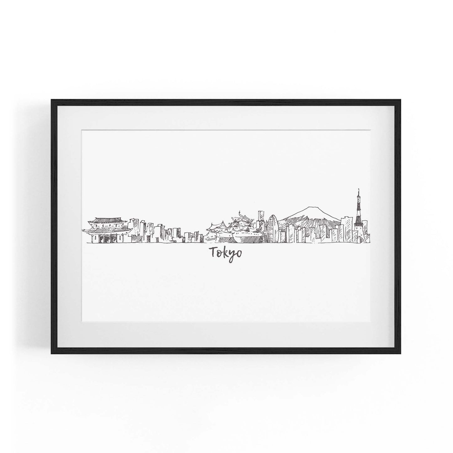 Tokyo Japan Cityscape Drawing Travel Wall Art #2 - The Affordable Art Company