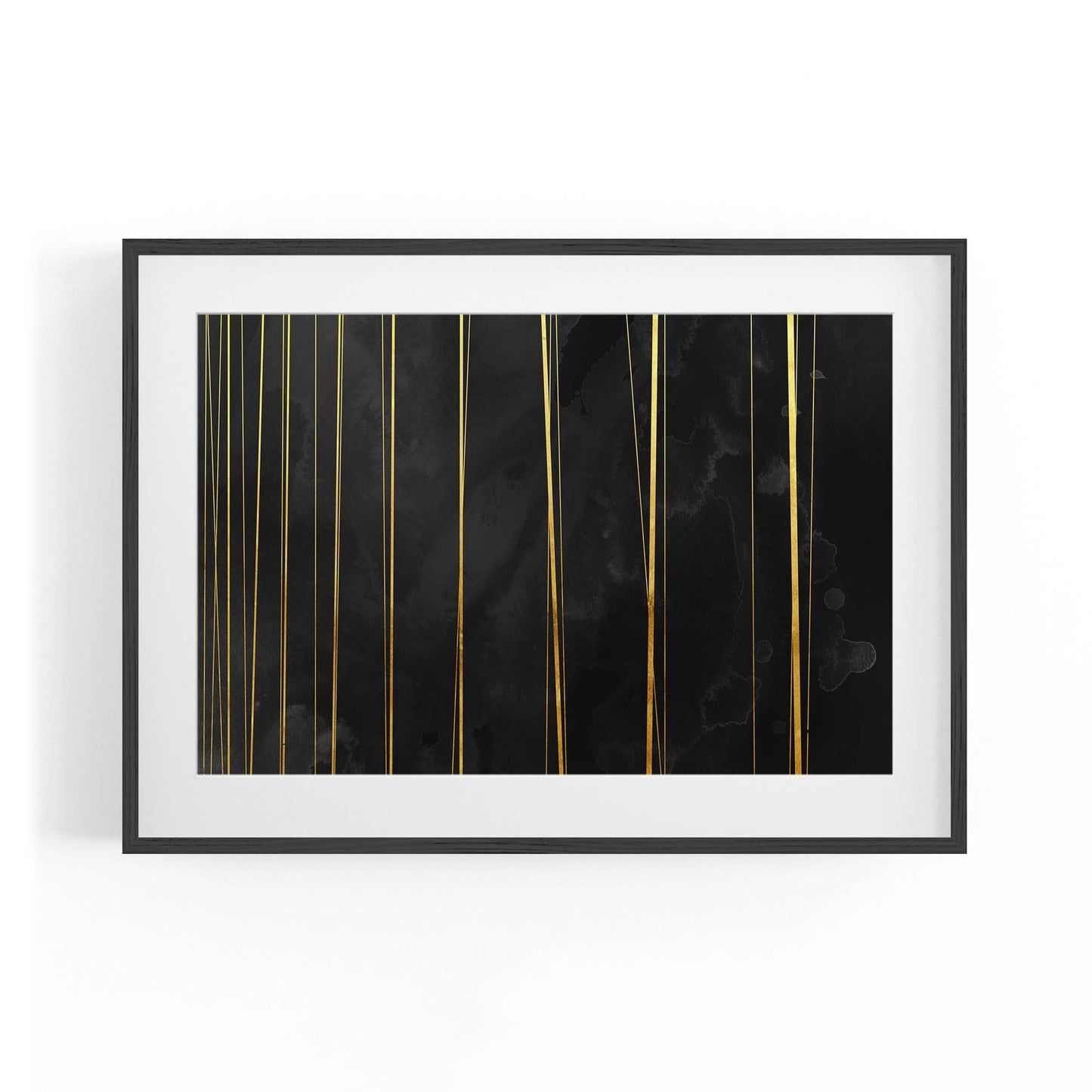 Black and Gold Abstract Painting Minimal Wall Art #2 - The Affordable Art Company