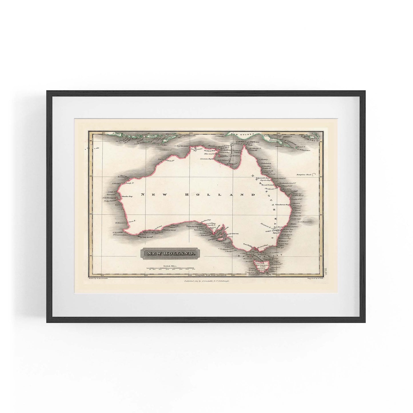 Australia Vintage Map Old Home Office Wall Art - The Affordable Art Company