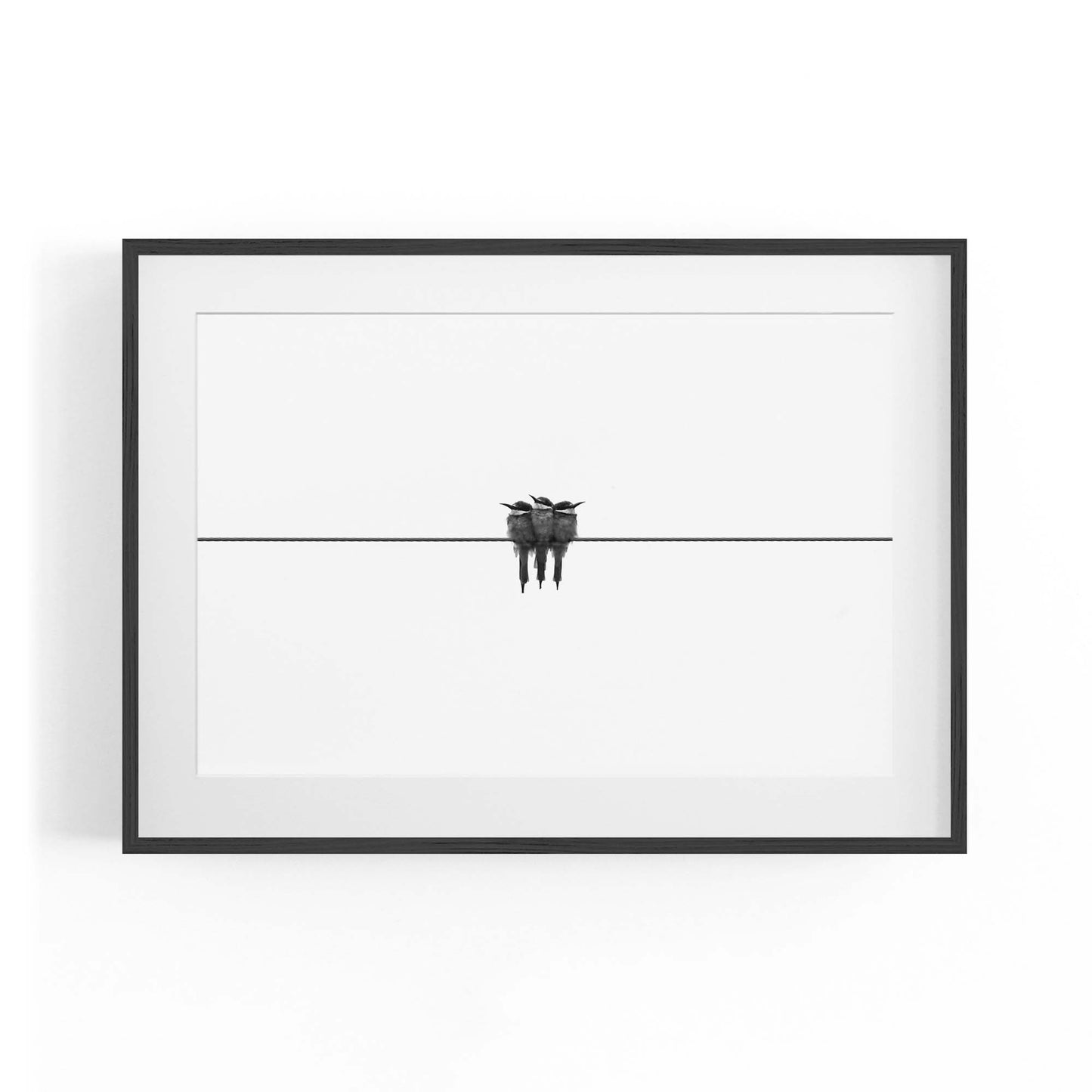 Abstract Bird on Wire Minimal Drawing Wall Art - The Affordable Art Company