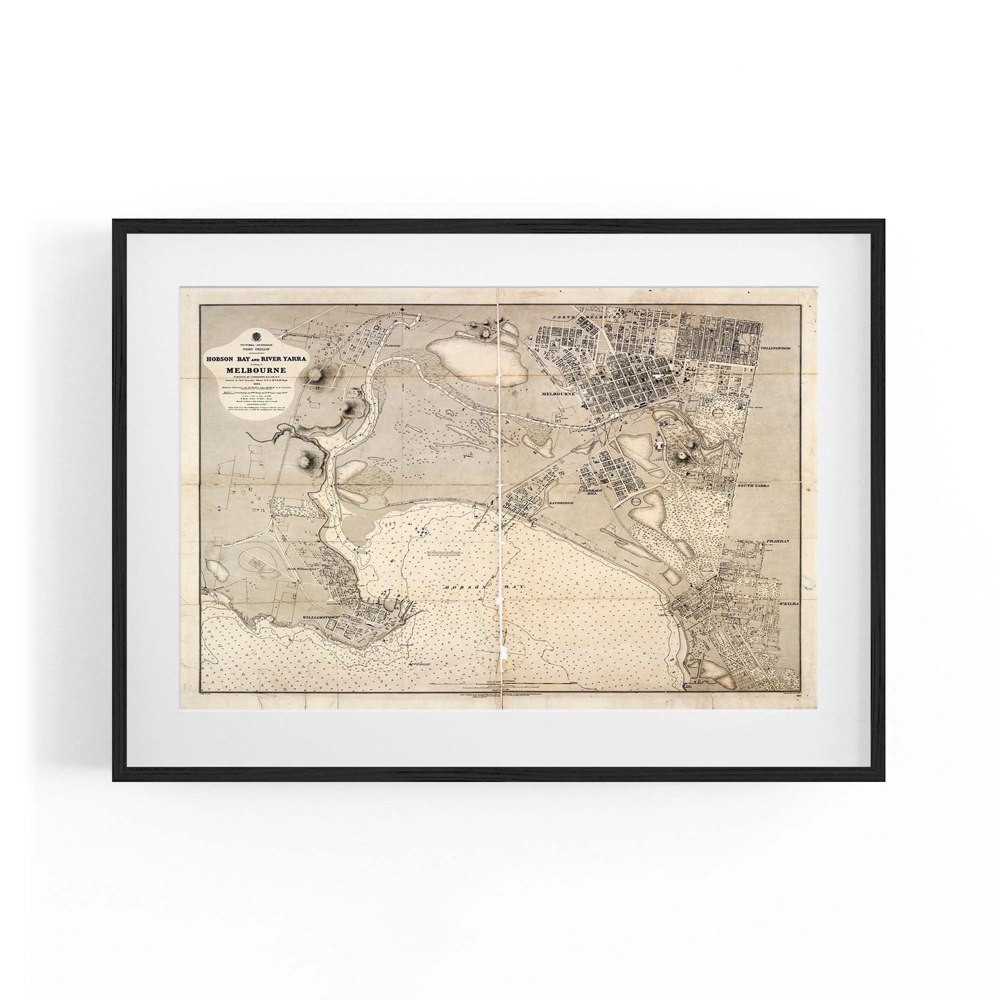 Melbourne Victoria Vintage Map Australia Wall Art #2 - The Affordable Art Company