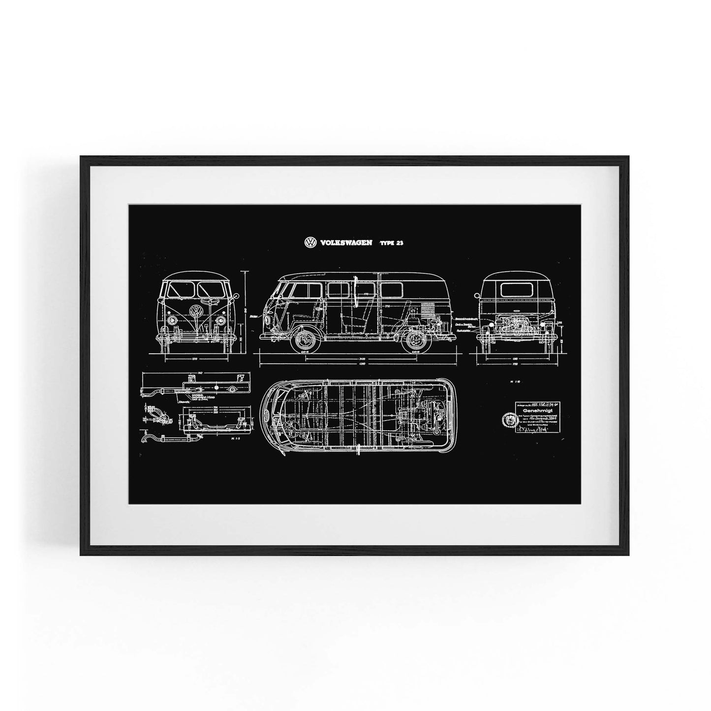 Vintage Volkswagen Camper Patent Wall Art #1 - The Affordable Art Company