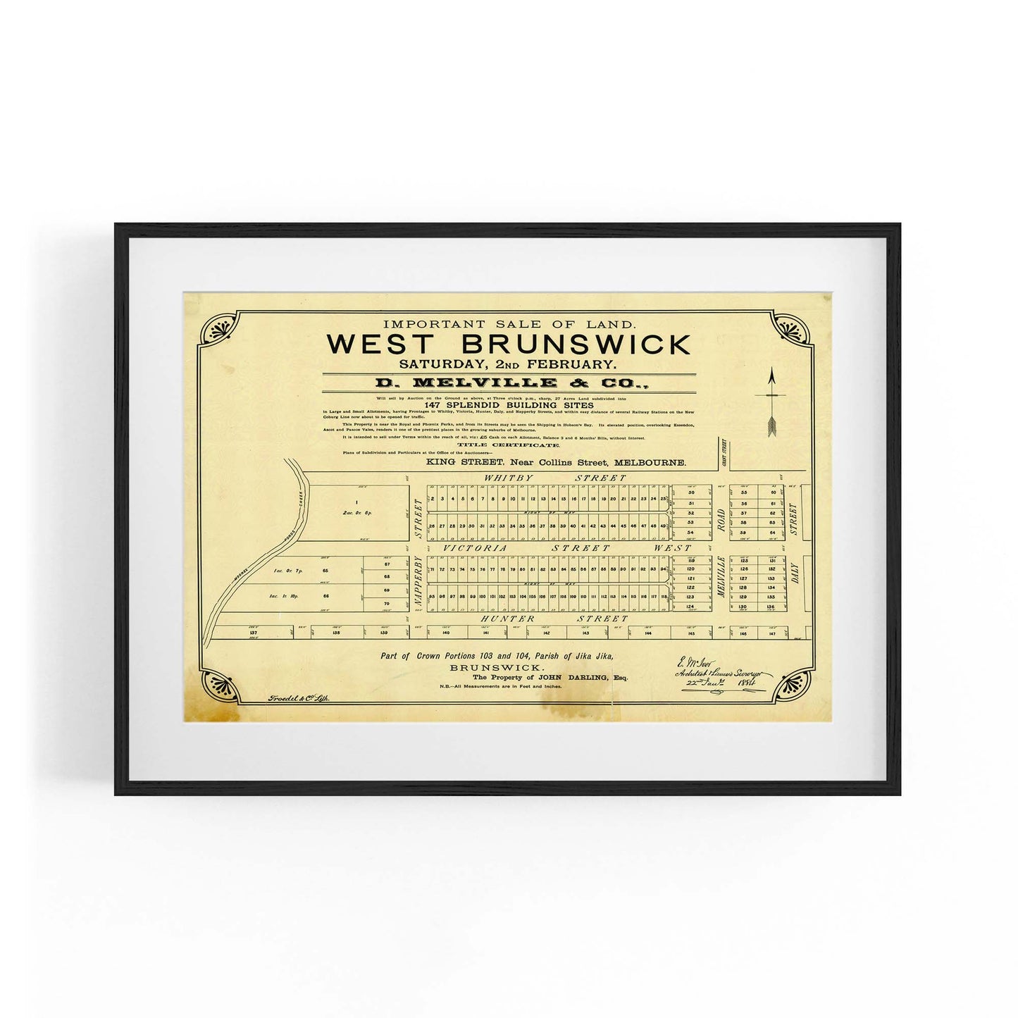 Brunswick Melbourne Vintage Real Estate Advert Art #1 - The Affordable Art Company