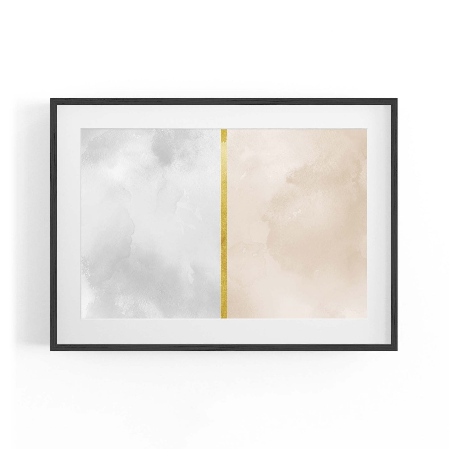 Abstract Silver and Gold Geometric Shape Wall Art - The Affordable Art Company