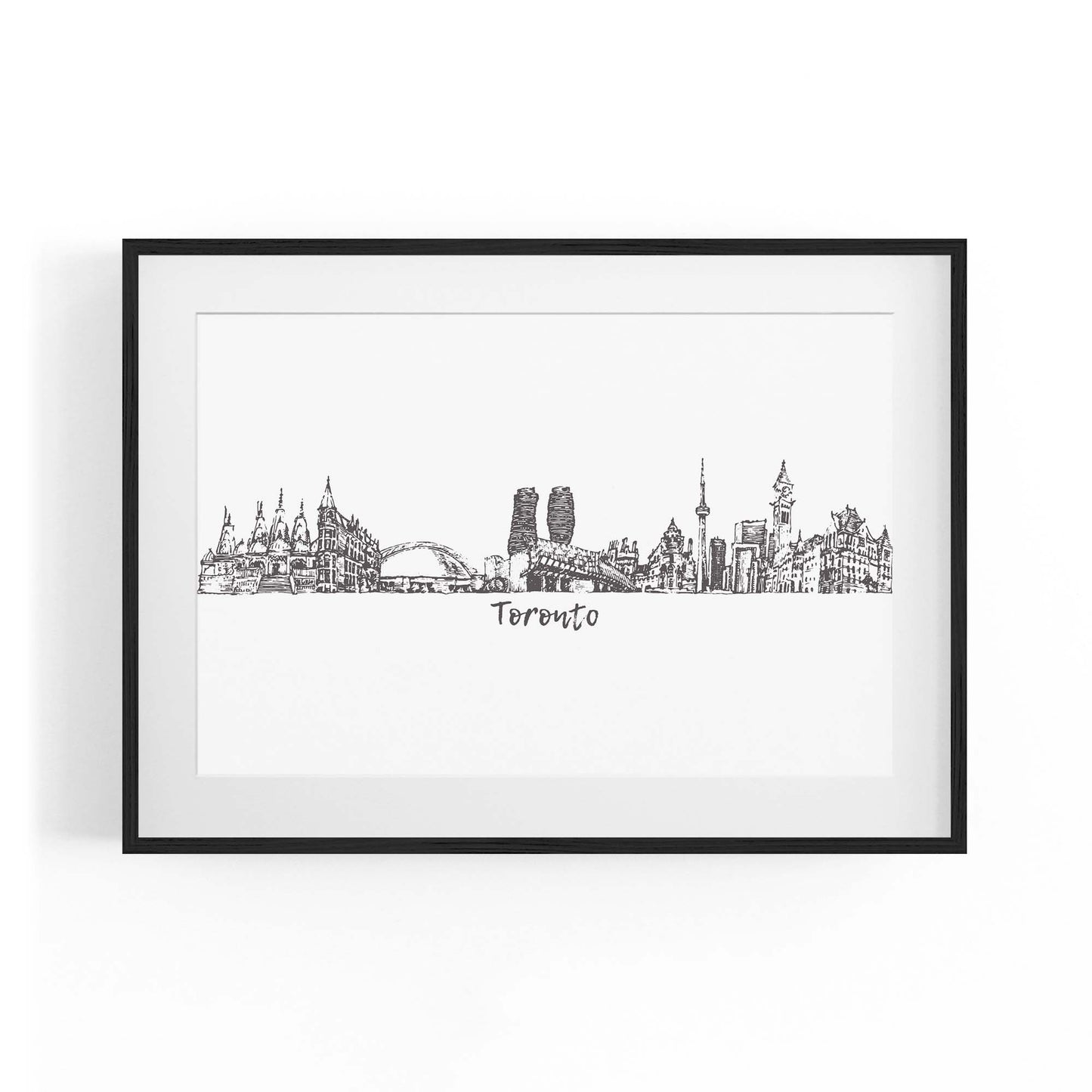Toronto Canada Skyline Cityscape Drawing Wall Art - The Affordable Art Company