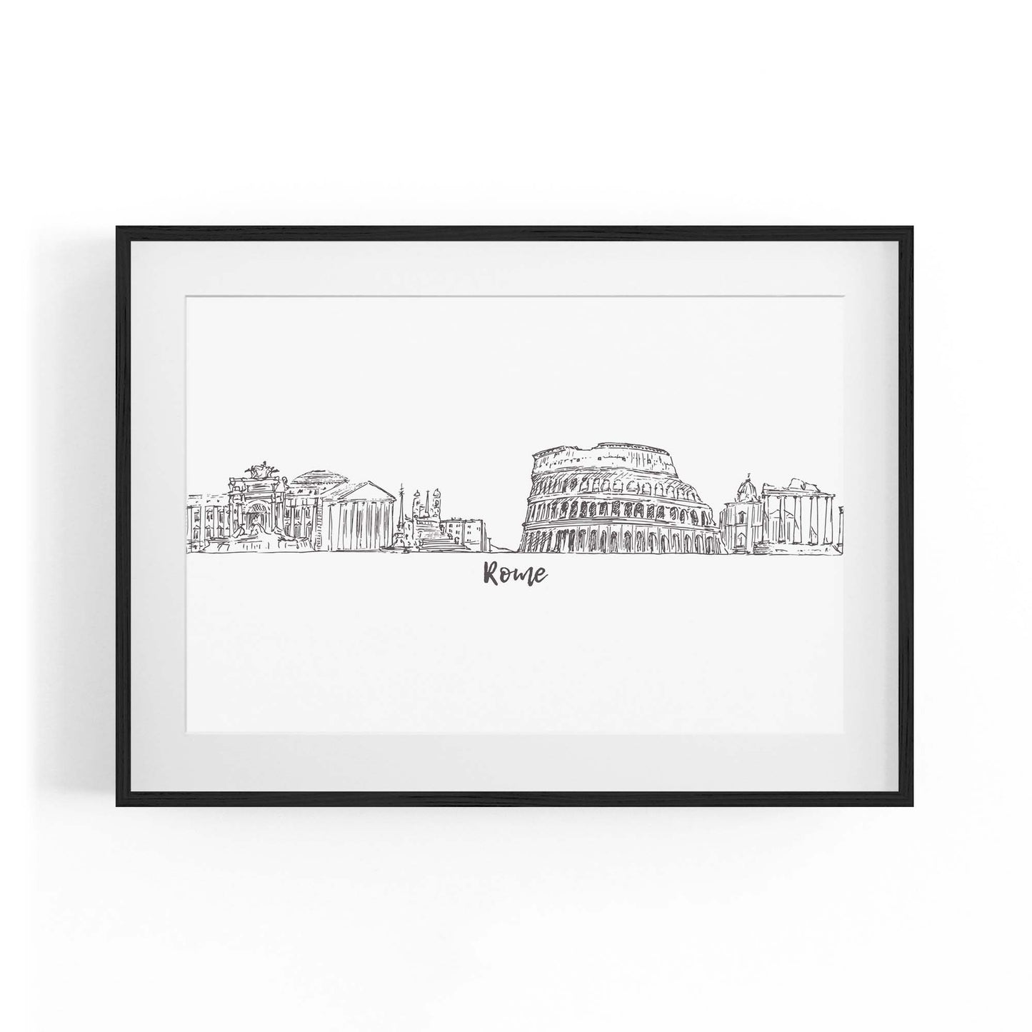Rome Drawing Cityscape Minimtal Travel Wall Art - The Affordable Art Company