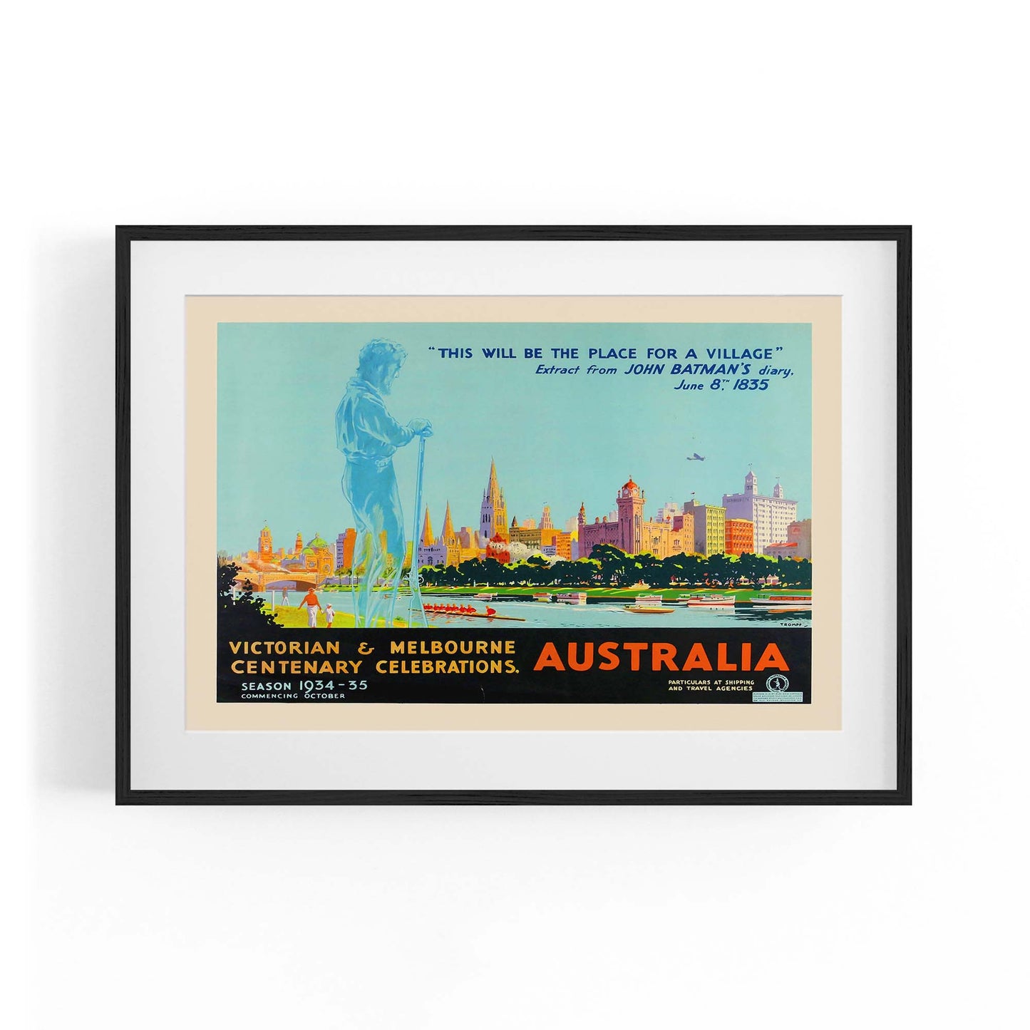 John Batman, Melbourne Vintage Advert Wall Art - The Affordable Art Company