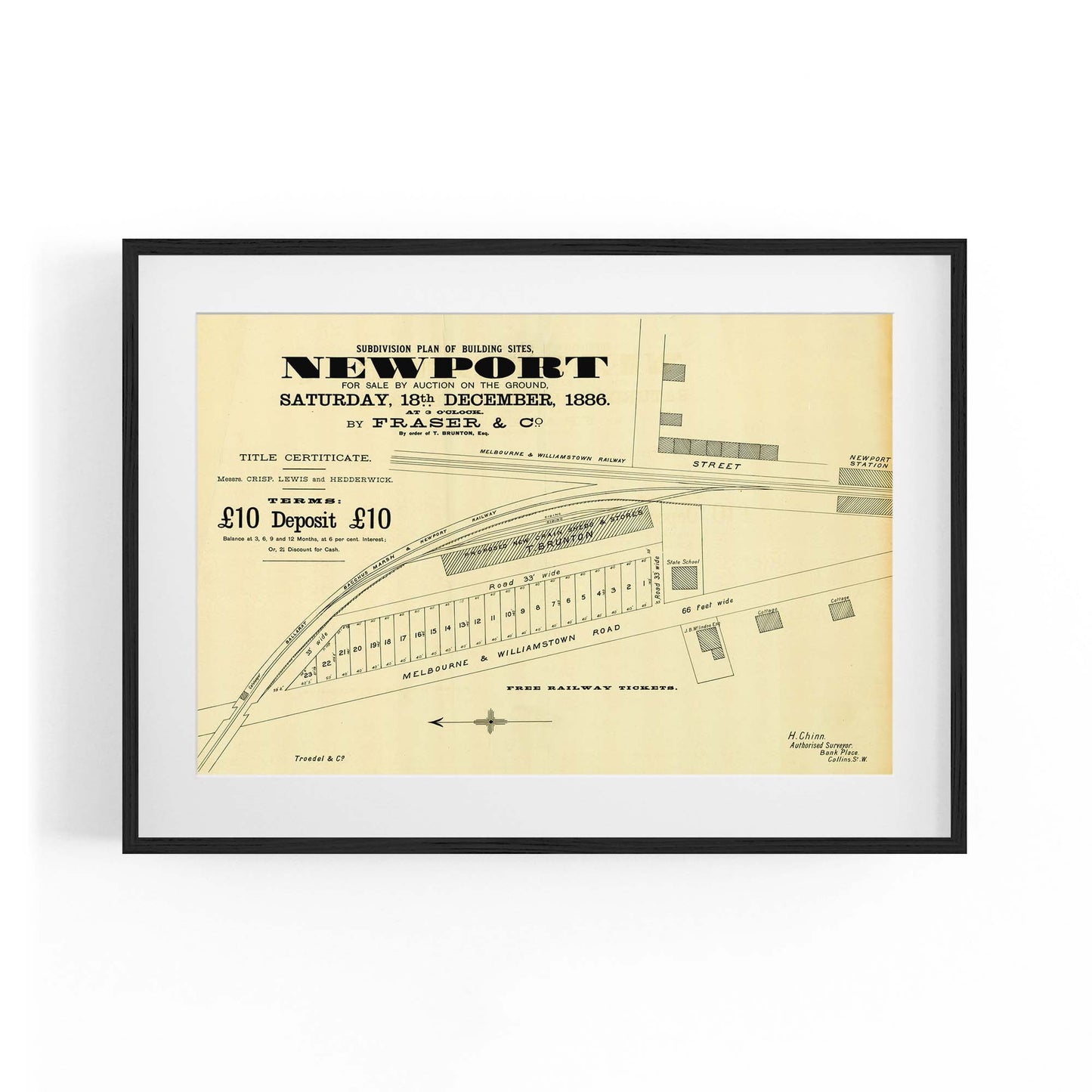 Newport, Melbourne Vintage Real Estate Advert Art - The Affordable Art Company