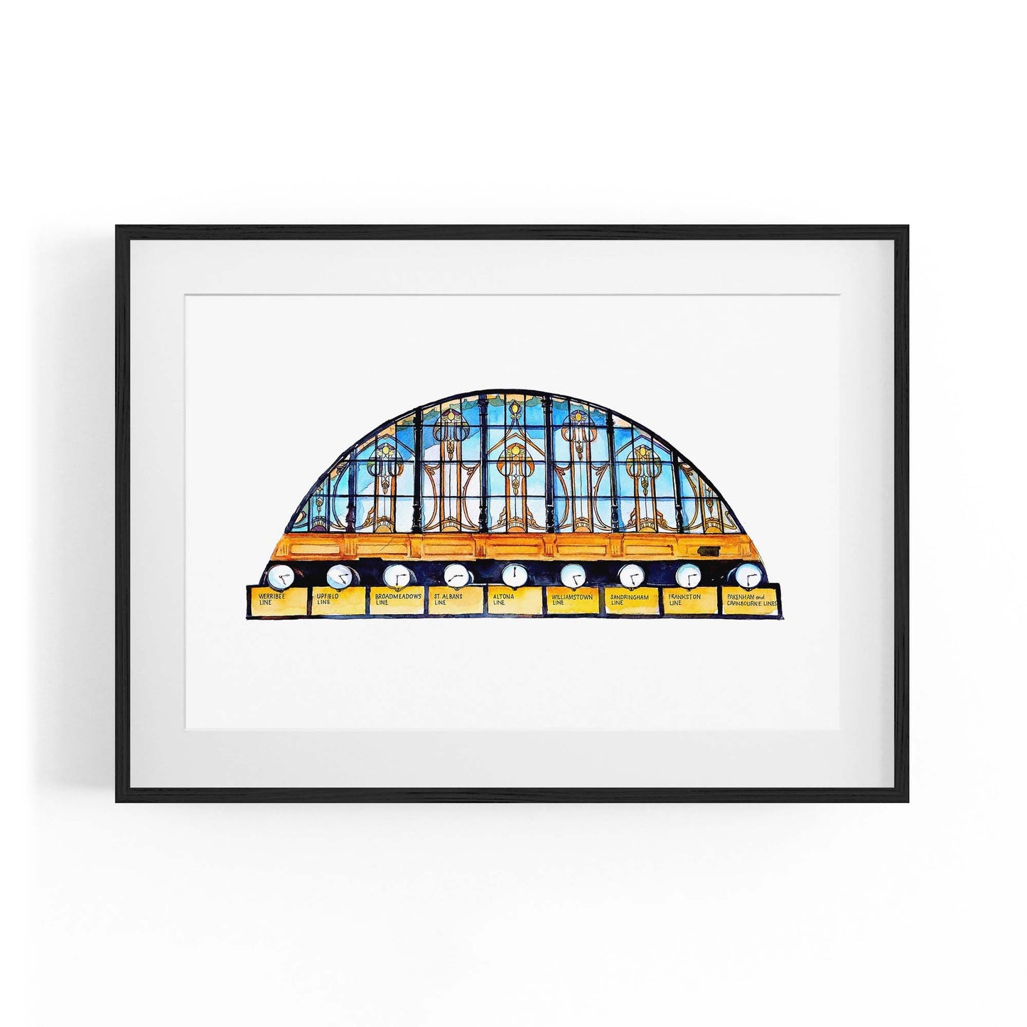 Flinders Street Station Clocks Painting Wall Art - The Affordable Art Company