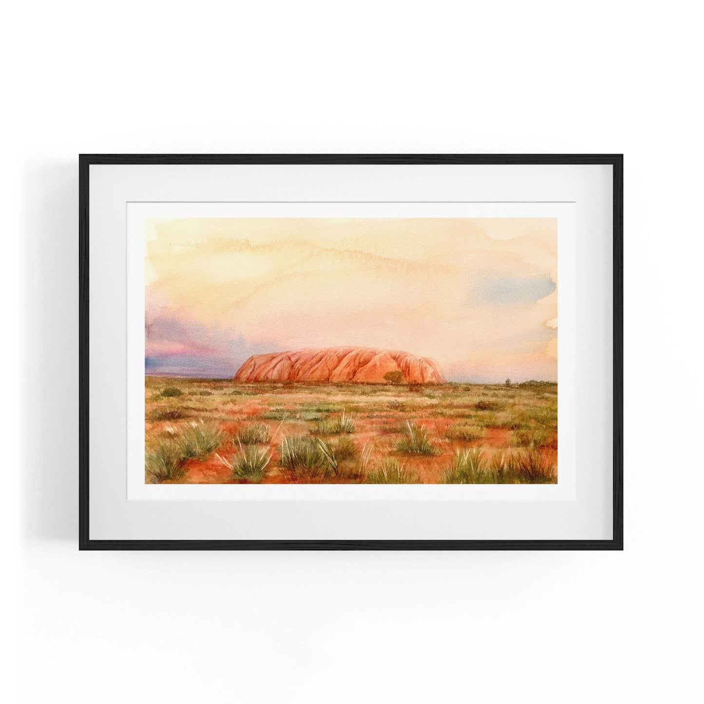 Uluru Watercolour Painting Australian Wall Art - The Affordable Art Company