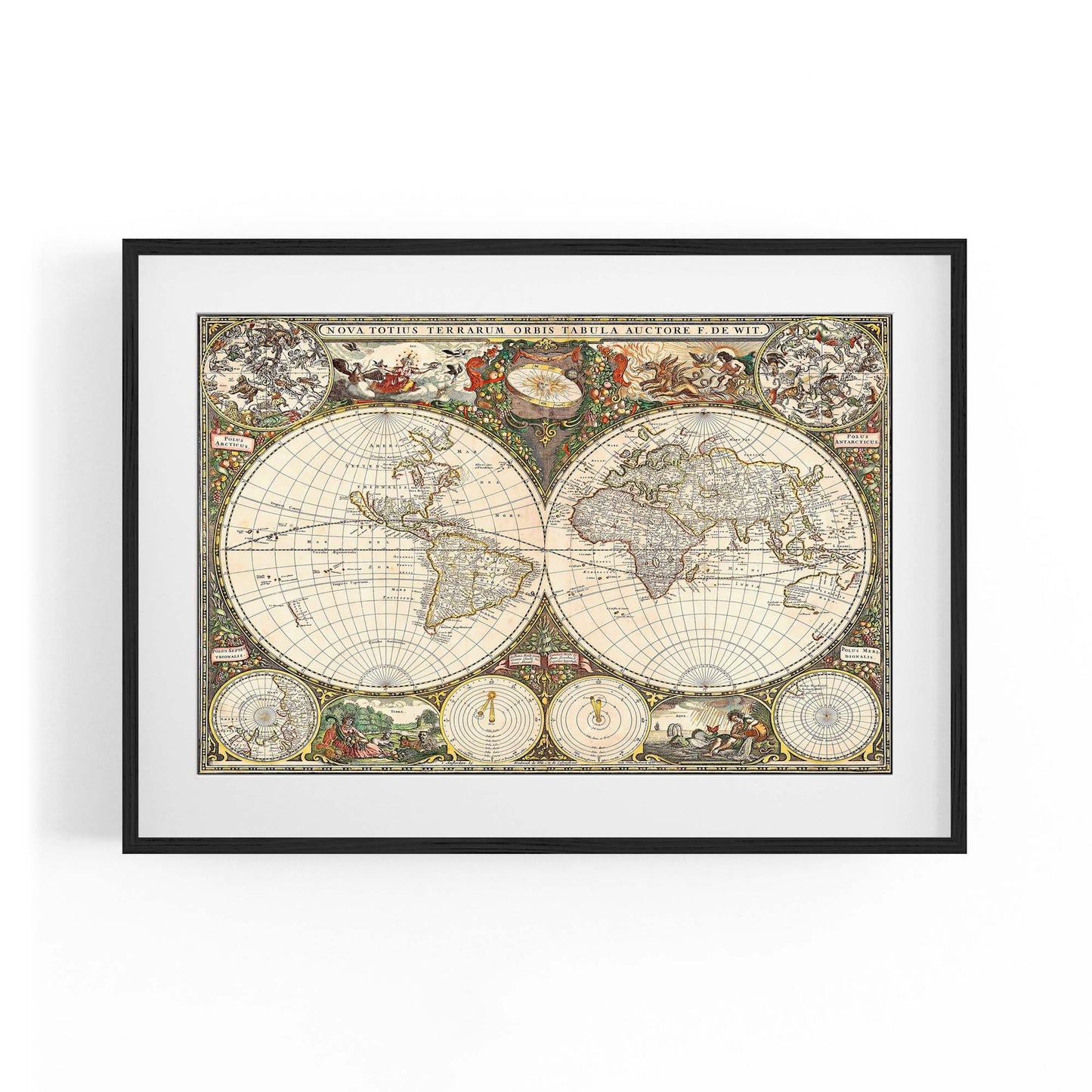 Vintage World Map Old Wall Art #1 - The Affordable Art Company