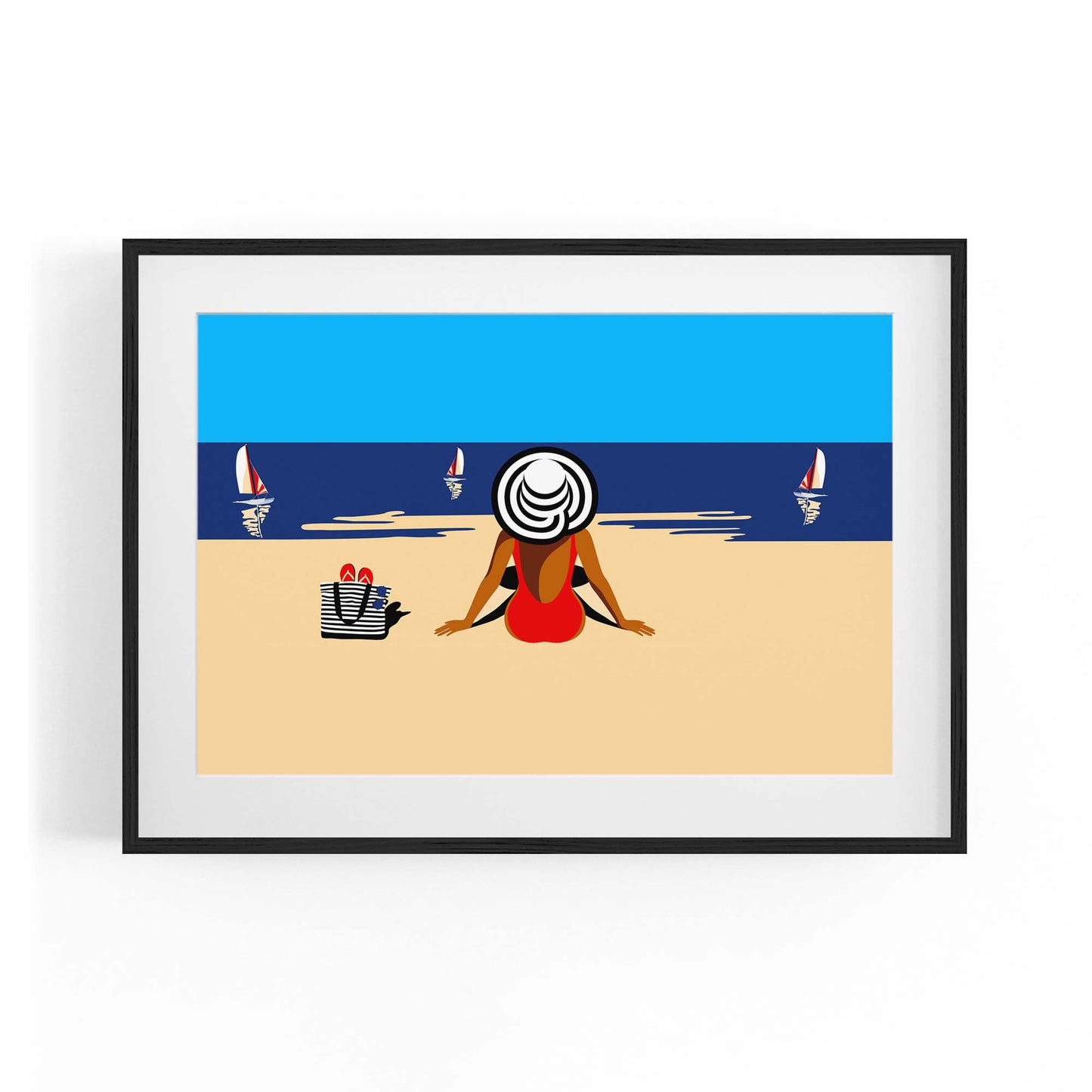 Retro Summer Beach Coastal Fashion Wall Art #4 - The Affordable Art Company