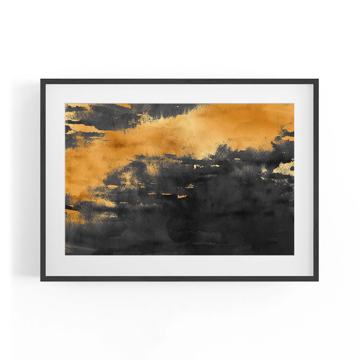 Black & Gold Abstract Painting Wall Art - The Affordable Art Company